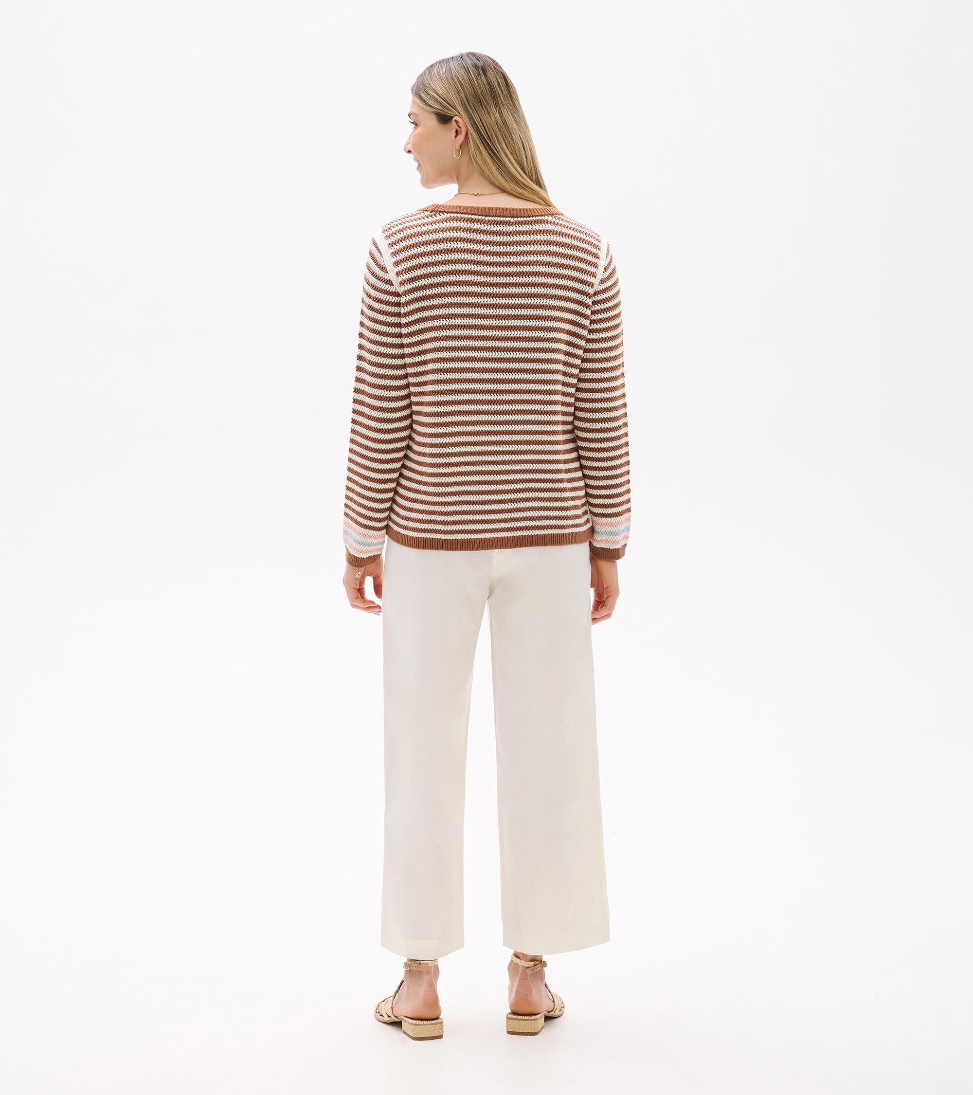 Hatley Pointelle Stripe Sweater - Neutral