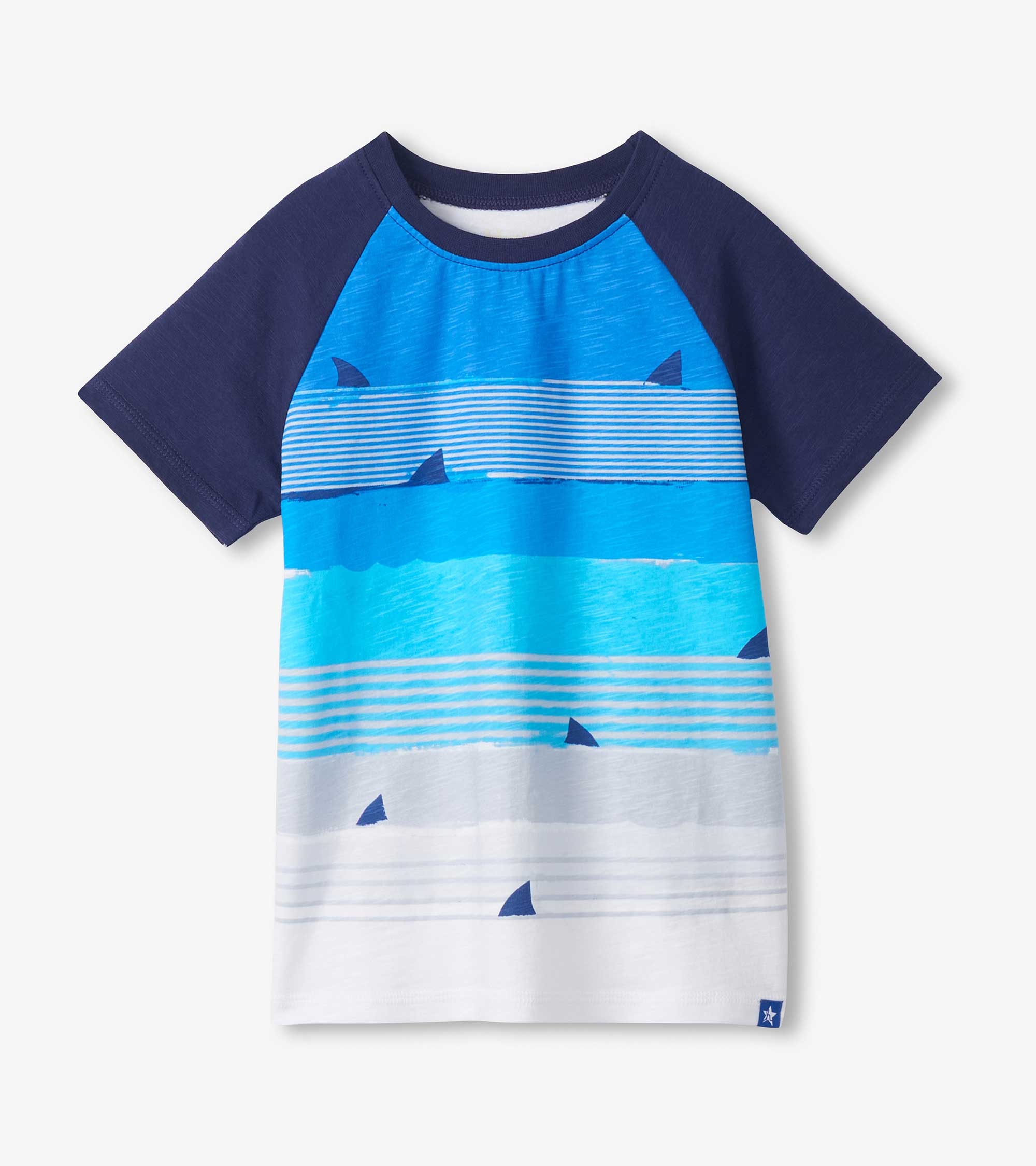 Hatley Boys Fin Stripes Raglan T-Shirt