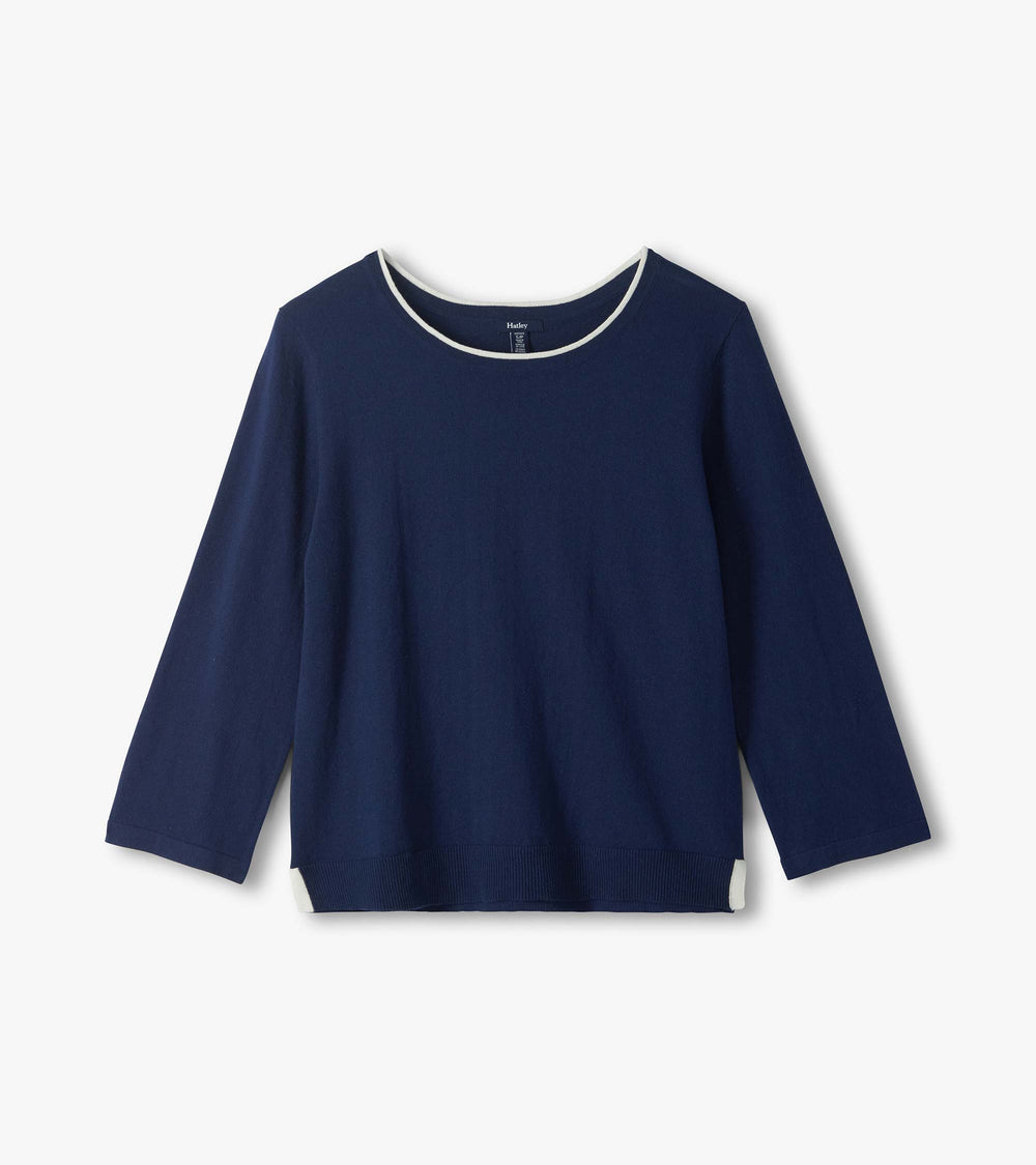 Hatley 3/4 Sleeve Knit Top - Patriot Blue