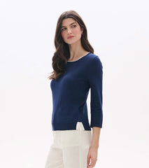 Hatley 3/4 Sleeve Knit Top - Patriot Blue