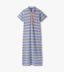 Hatley Contrast Zip Maxi Dress - Pale Iris Stripes