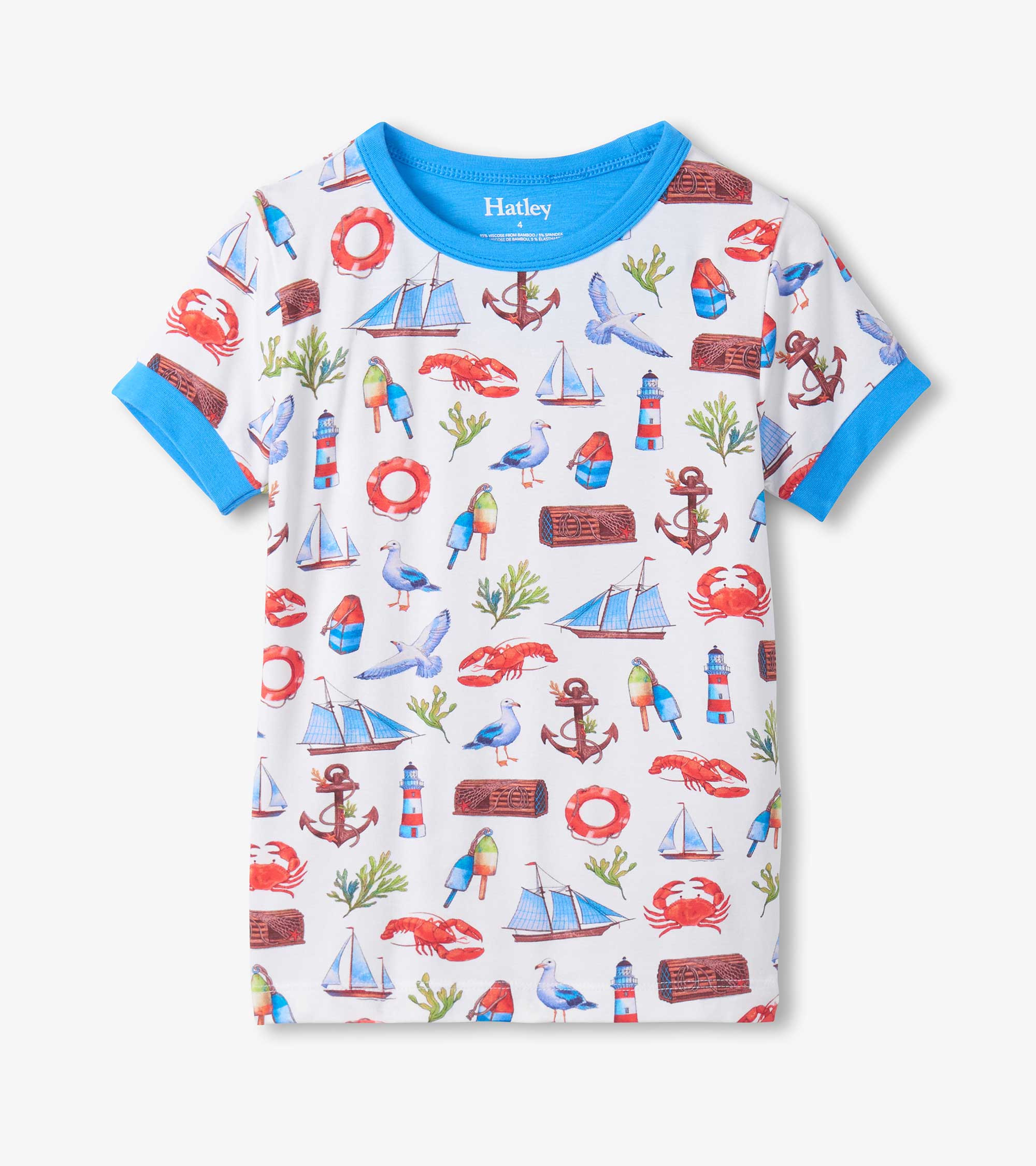 Hatley Boys Painted Seascape Bamboo Short Pajama Set