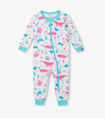Hatley Baby Girls Painted Sealife Bamboo Sleeper