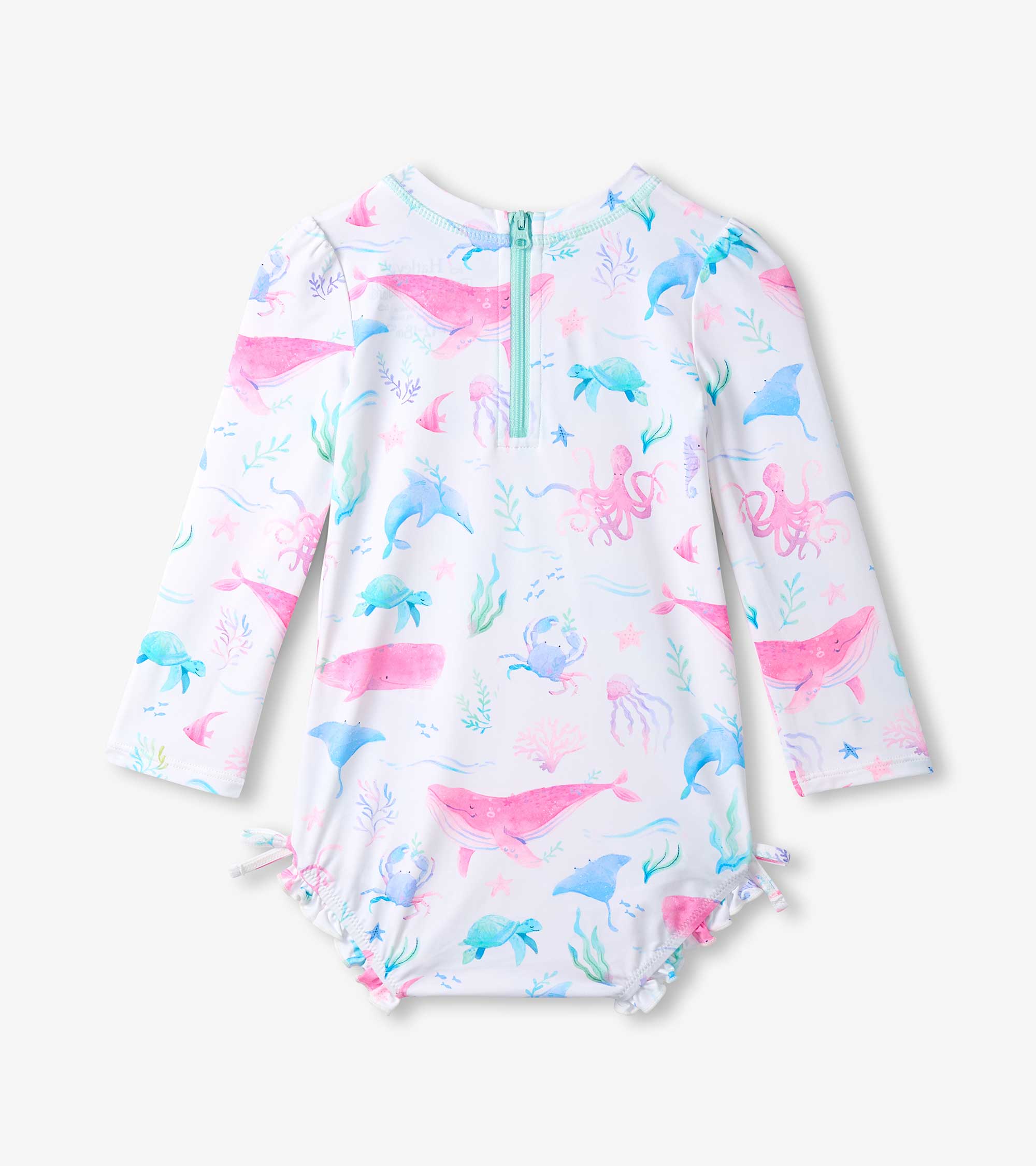 Hatley Baby Girls Painted Sealife One-Piece Rashguard Swimsuit