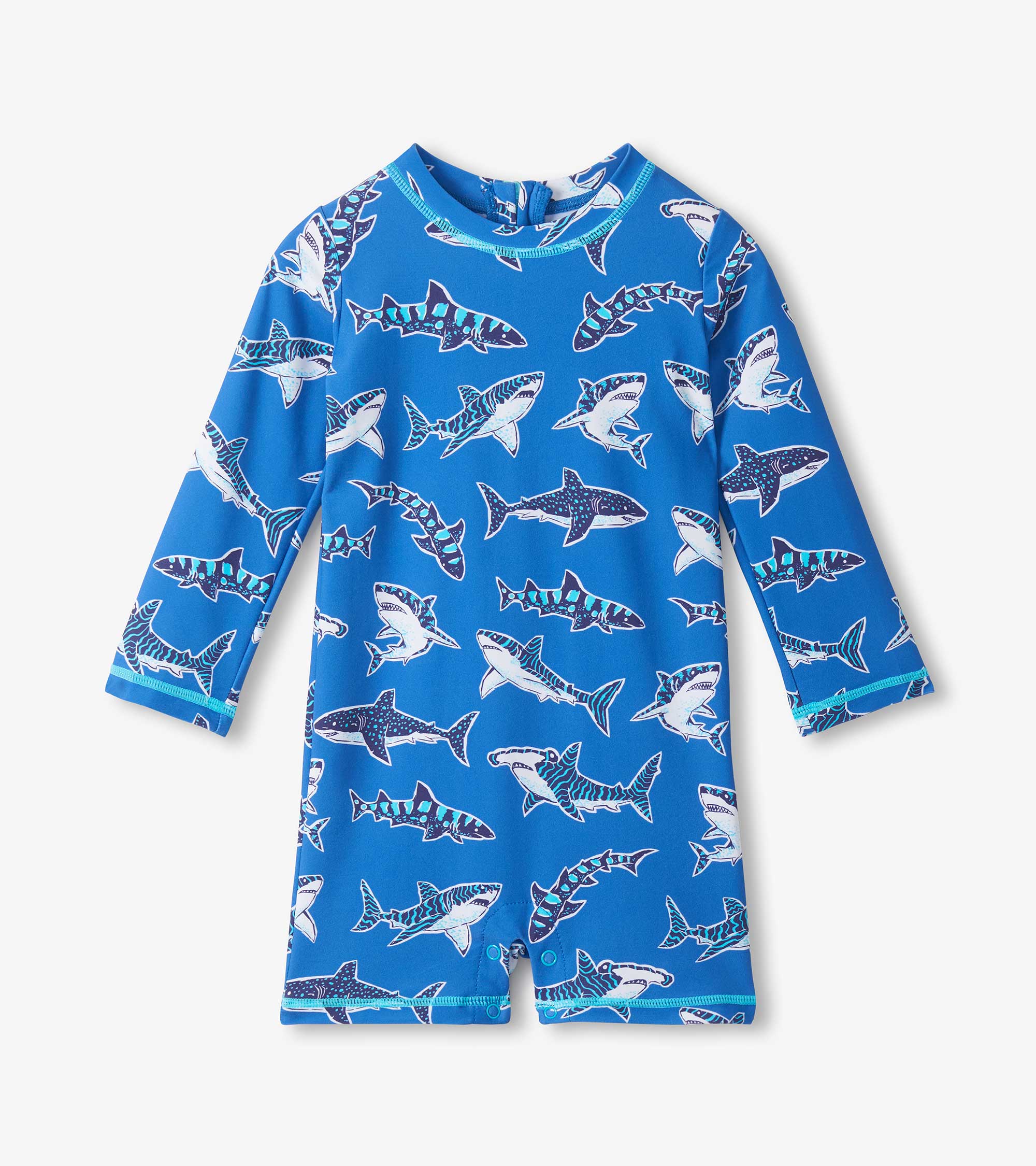 Hatley Baby Boys Patterned Sharks One-Piece Rashguard Swimsuit