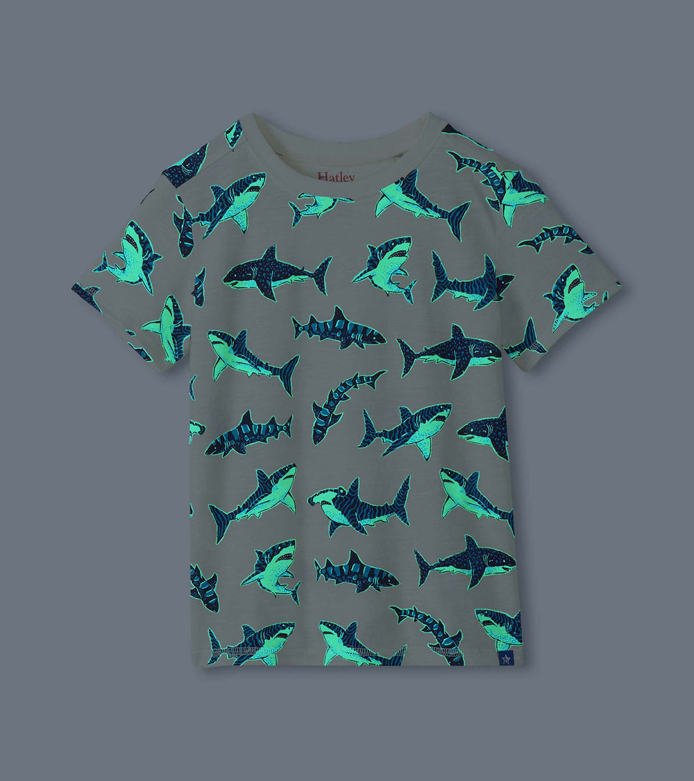 Hatley Boys Glow in the Dark Sharks Graphic Tee
