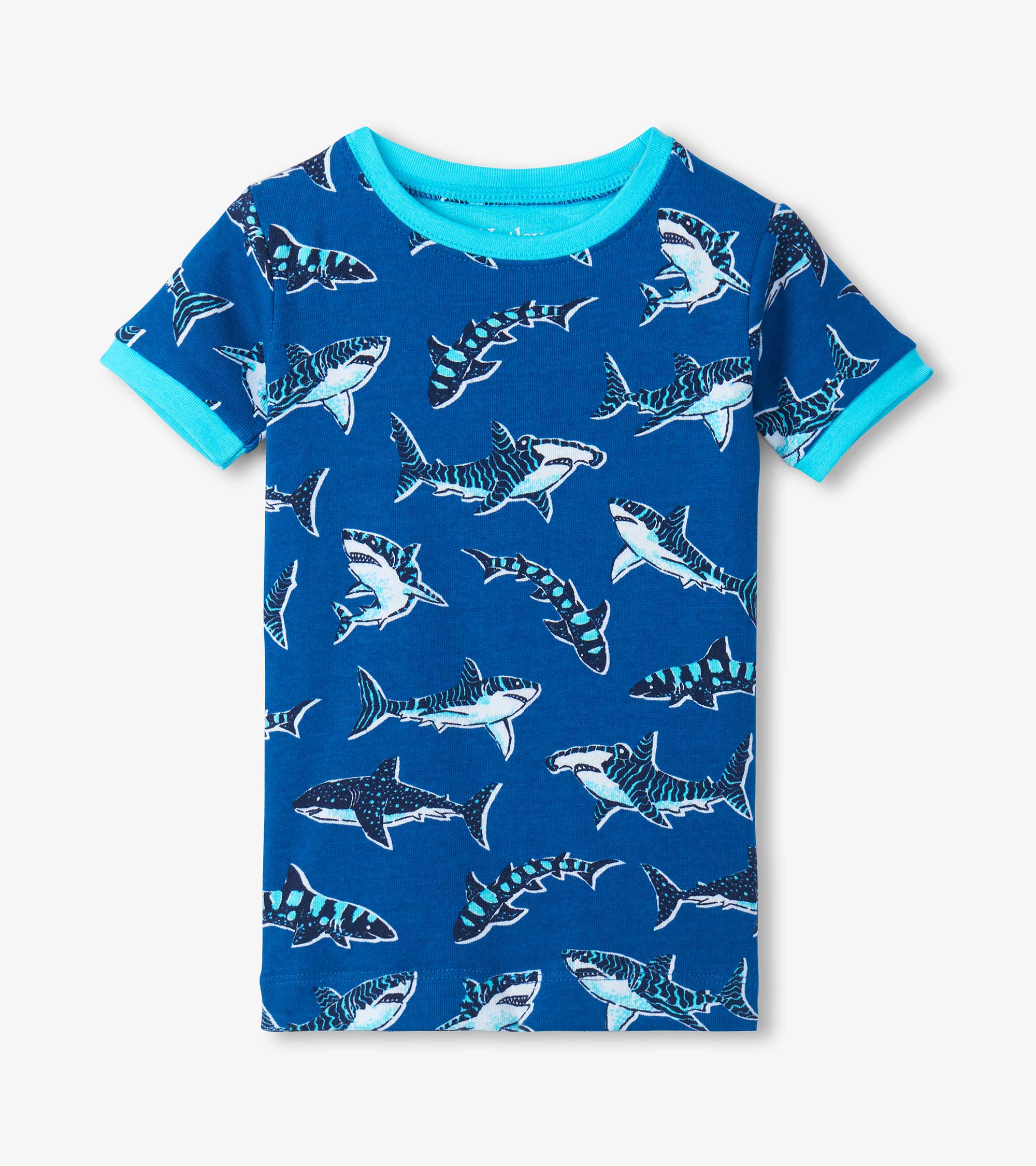 Hatley Boys Patterned Sharks Cotton Short Pajama Set