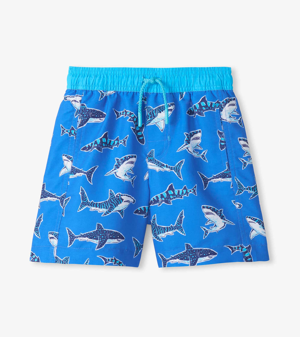 Hatley Boys Patterned Sharks Swim Trunks