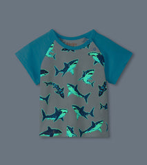 Hatley Baby & Toddler Boys Glow in the Dark Sharks Raglan T-Shirt