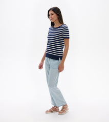 Hatley Simone Knit Tee - Navy & White Stripes