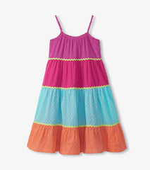 Hatley Girls Rainbow Color Block Strappy Midi Dress