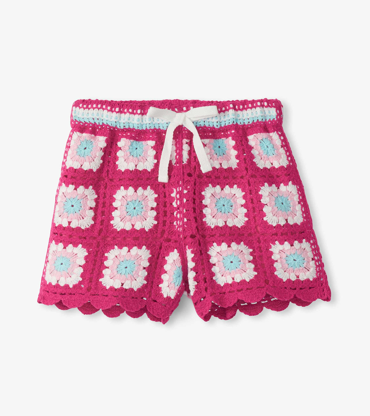 Hatley Girls Raspberry Rose Crochet Shorts