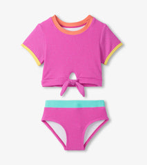 Hatley Girls Hot Pink Tie-Front Two-Piece Swimsuit