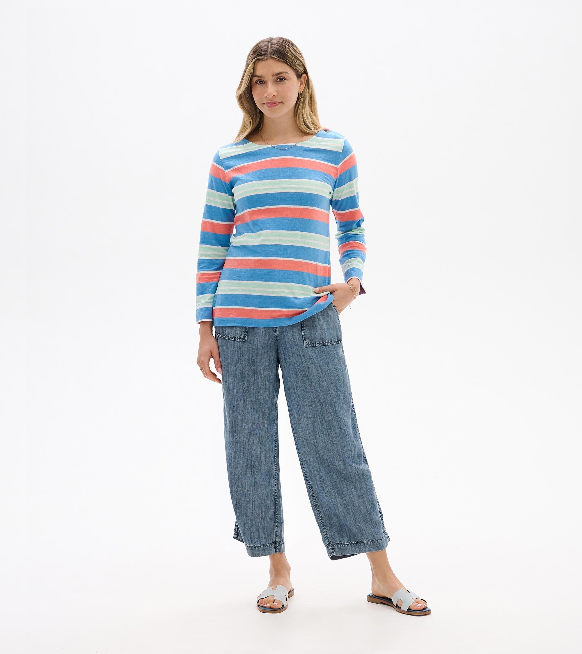 Hatley Button Breton - Azure Stripes