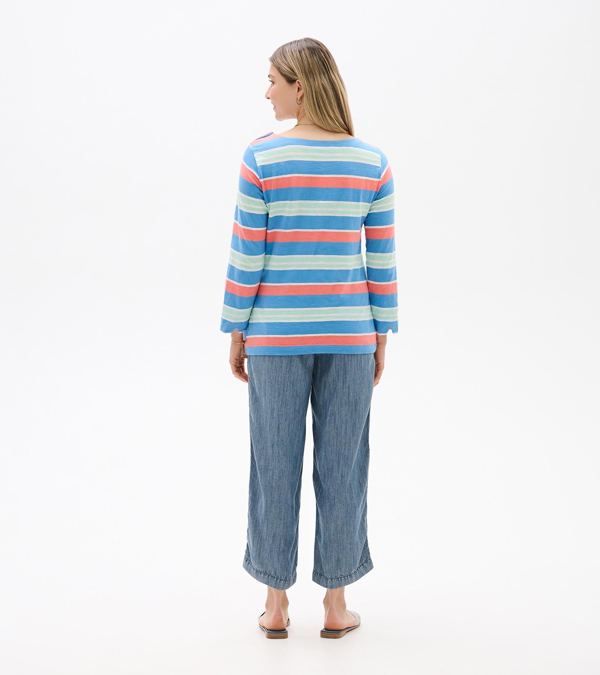 Hatley Button Breton - Azure Stripes