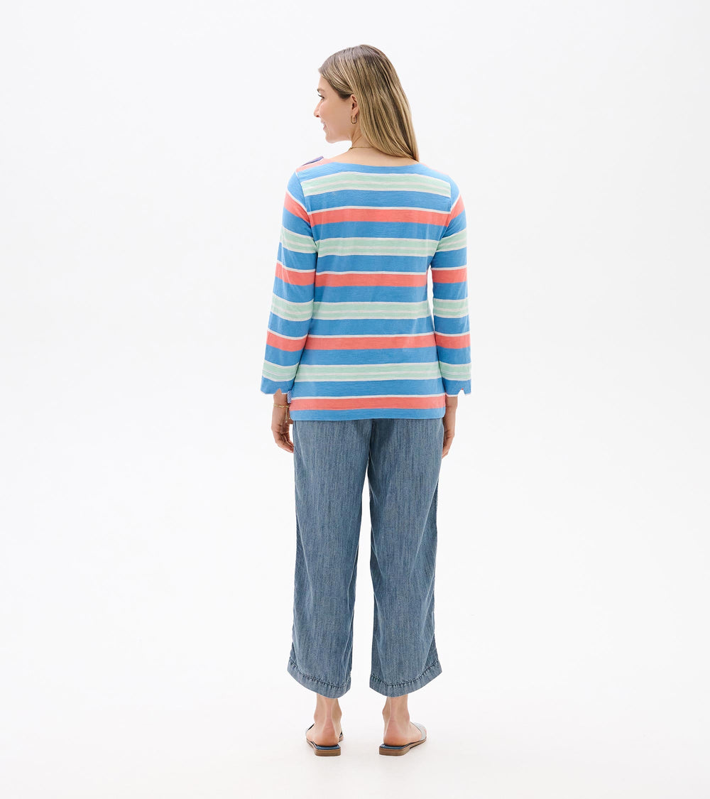 Hatley Button Breton - Azure Stripes