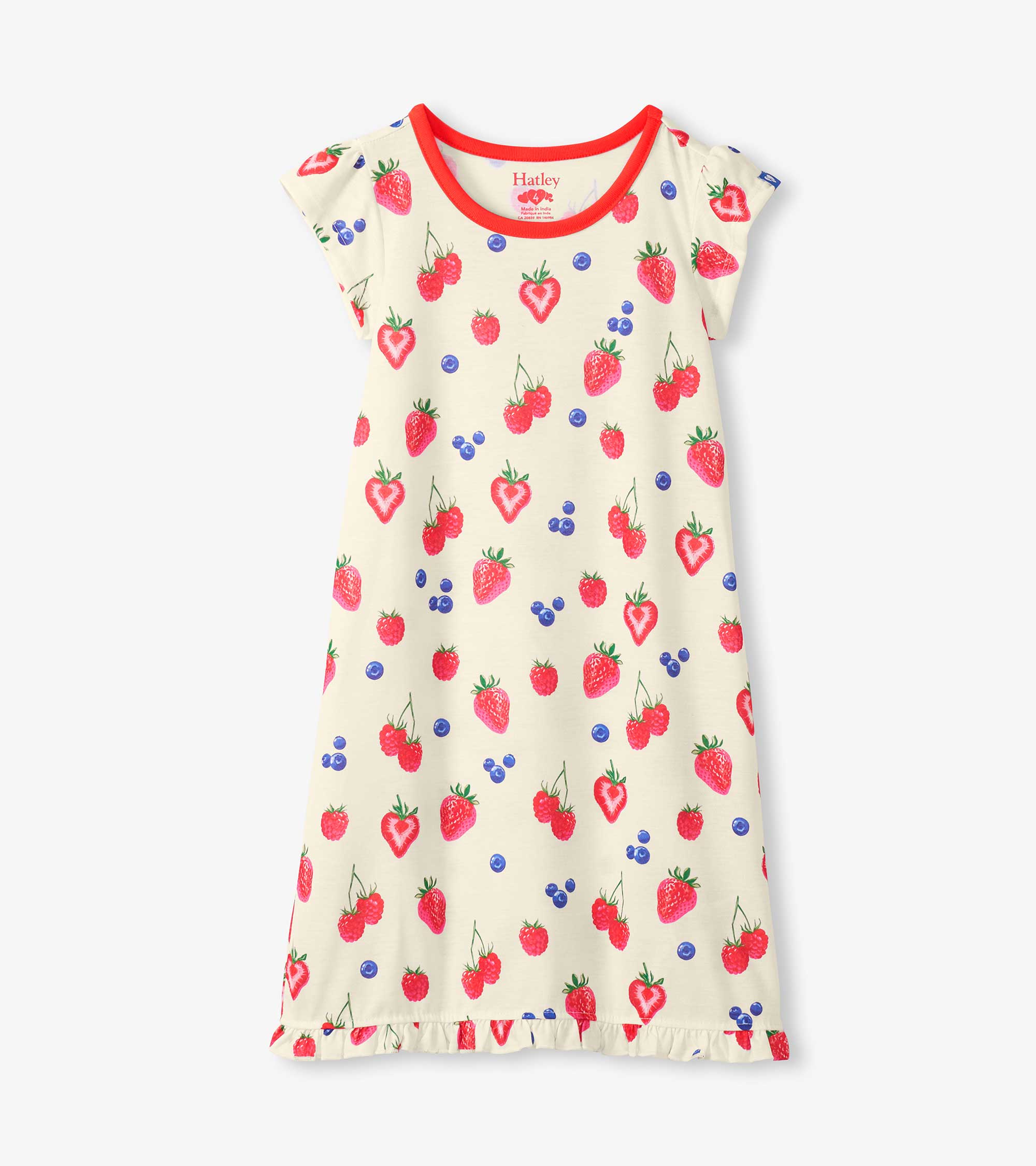 Hatley Girls Summer Berries Ruffle Hem Nightdress