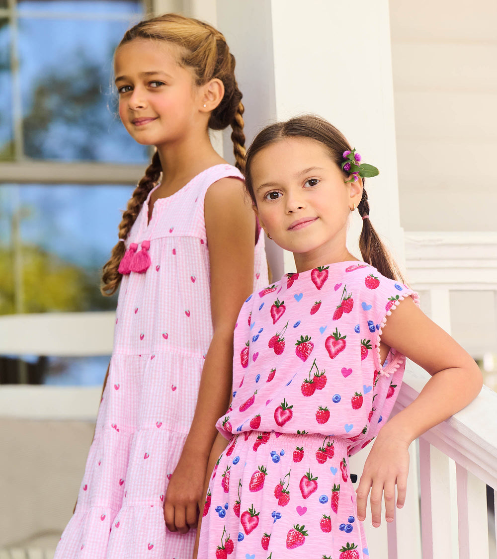 Hatley Girls Summer Berries Smocked Waist Dress