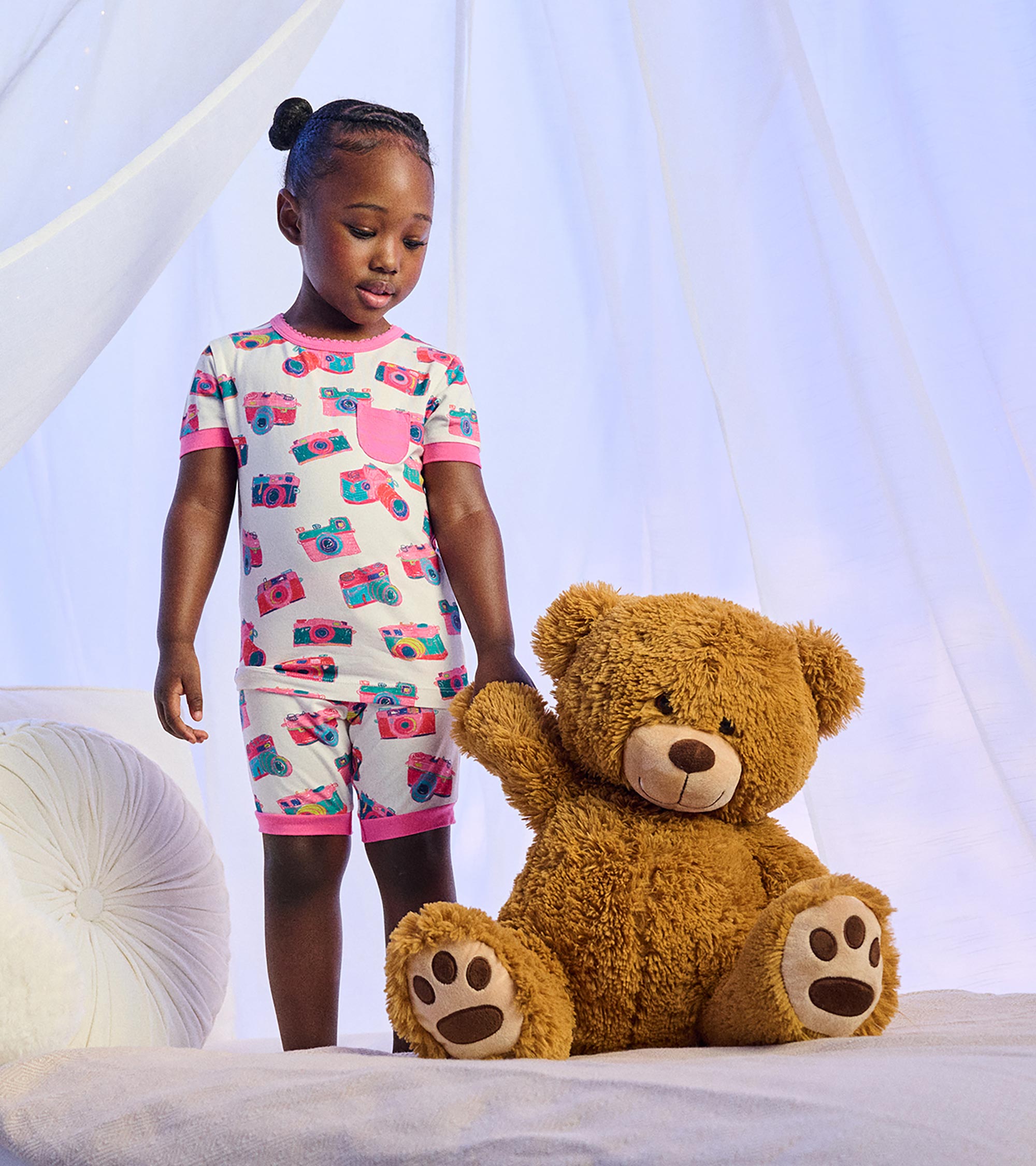Hatley Girls Sketchy Cameras Bamboo Short Pajama Set