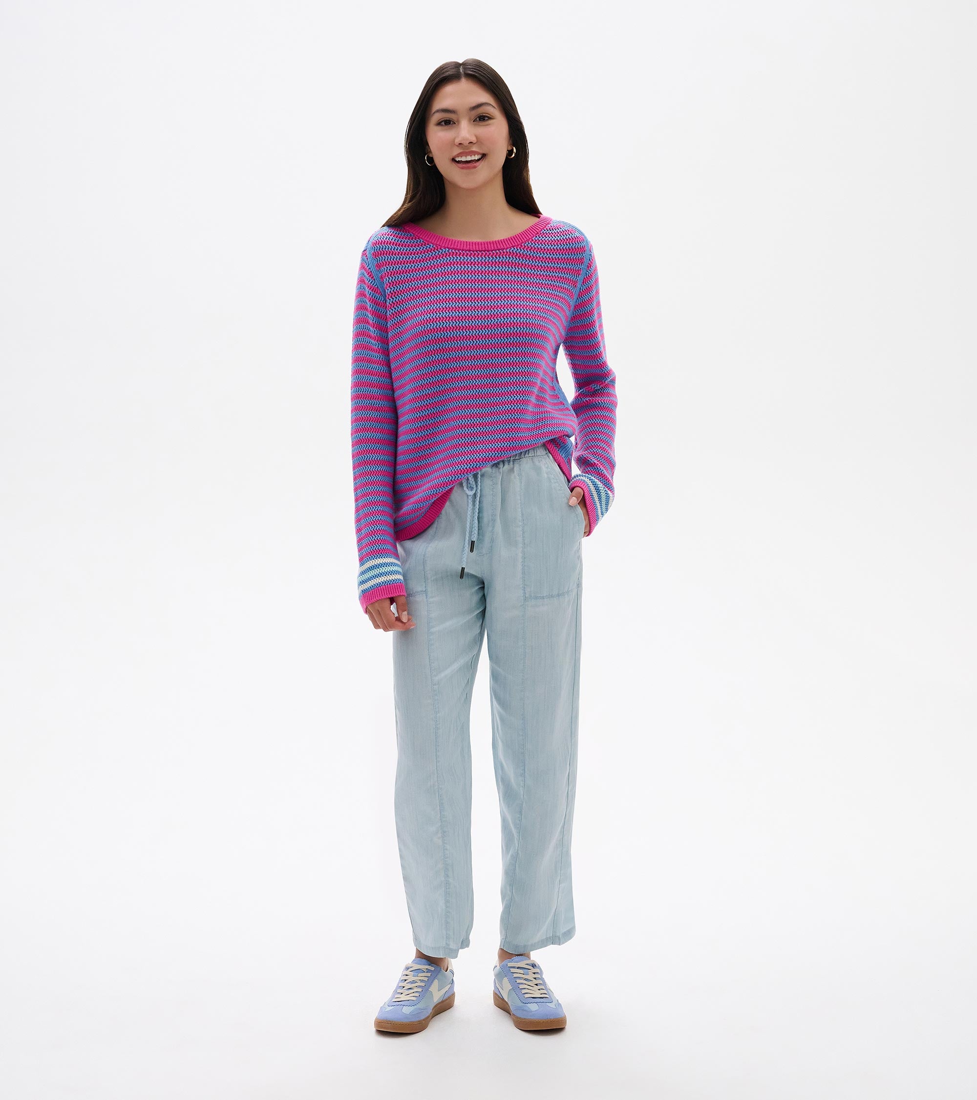 Hatley Pointelle Stripe Sweater - South East Summer