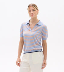 Hatley Johnny Collar Top - Serenity Stripe