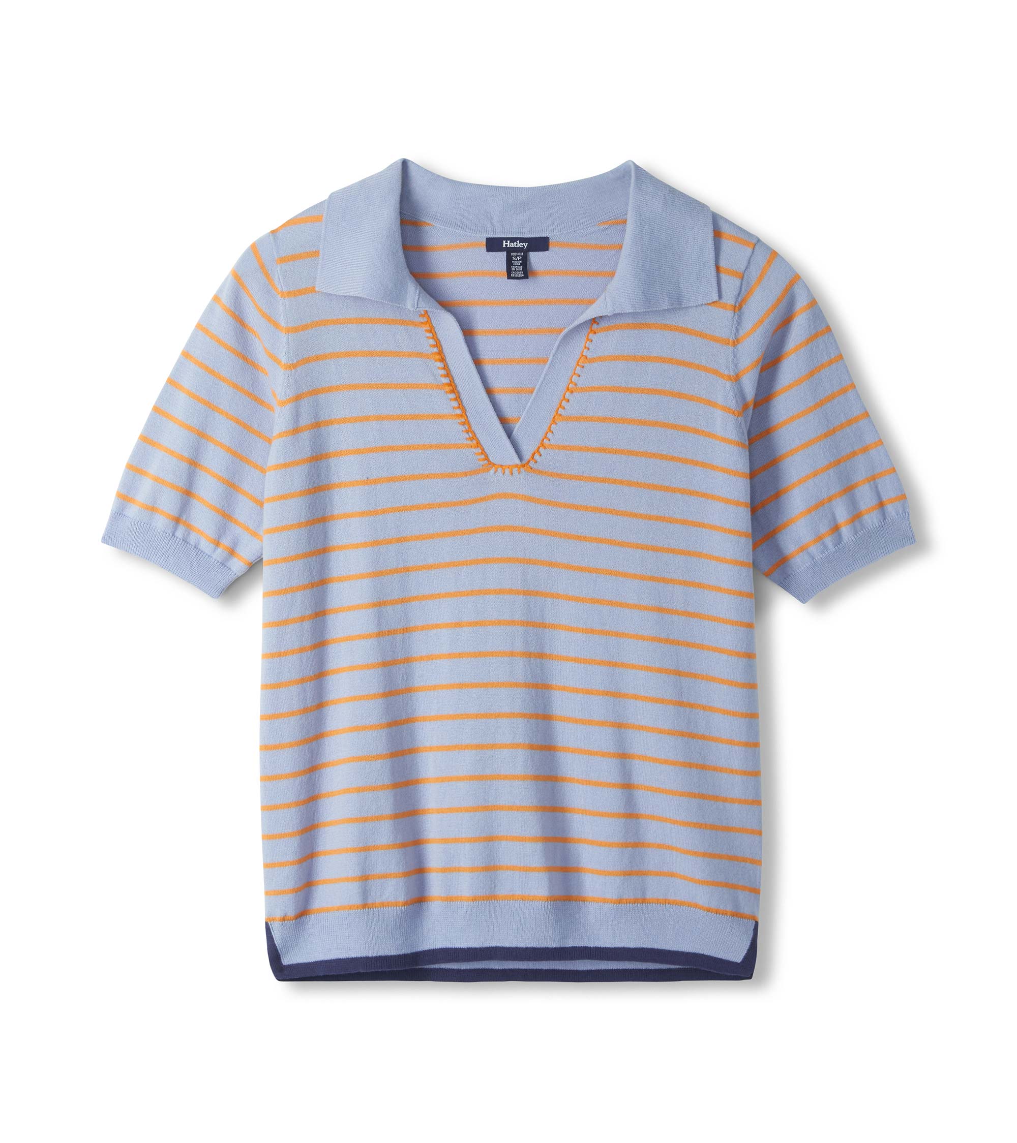 Hatley Johnny Collar Top - Serenity Stripe
