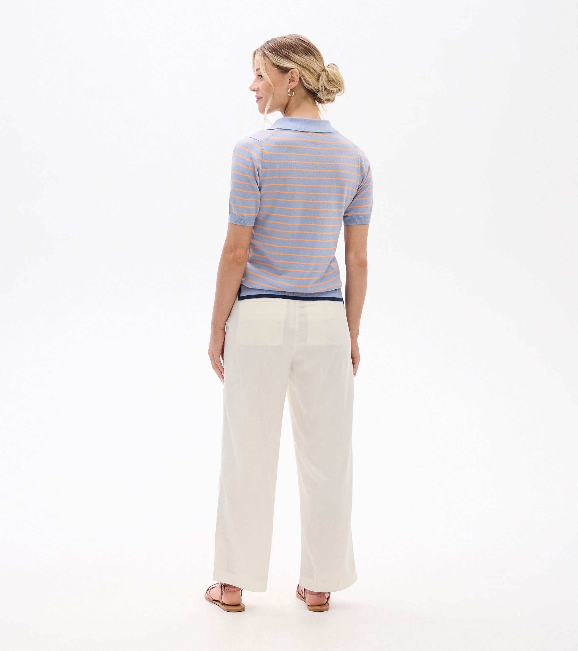 Hatley Johnny Collar Top - Serenity Stripe