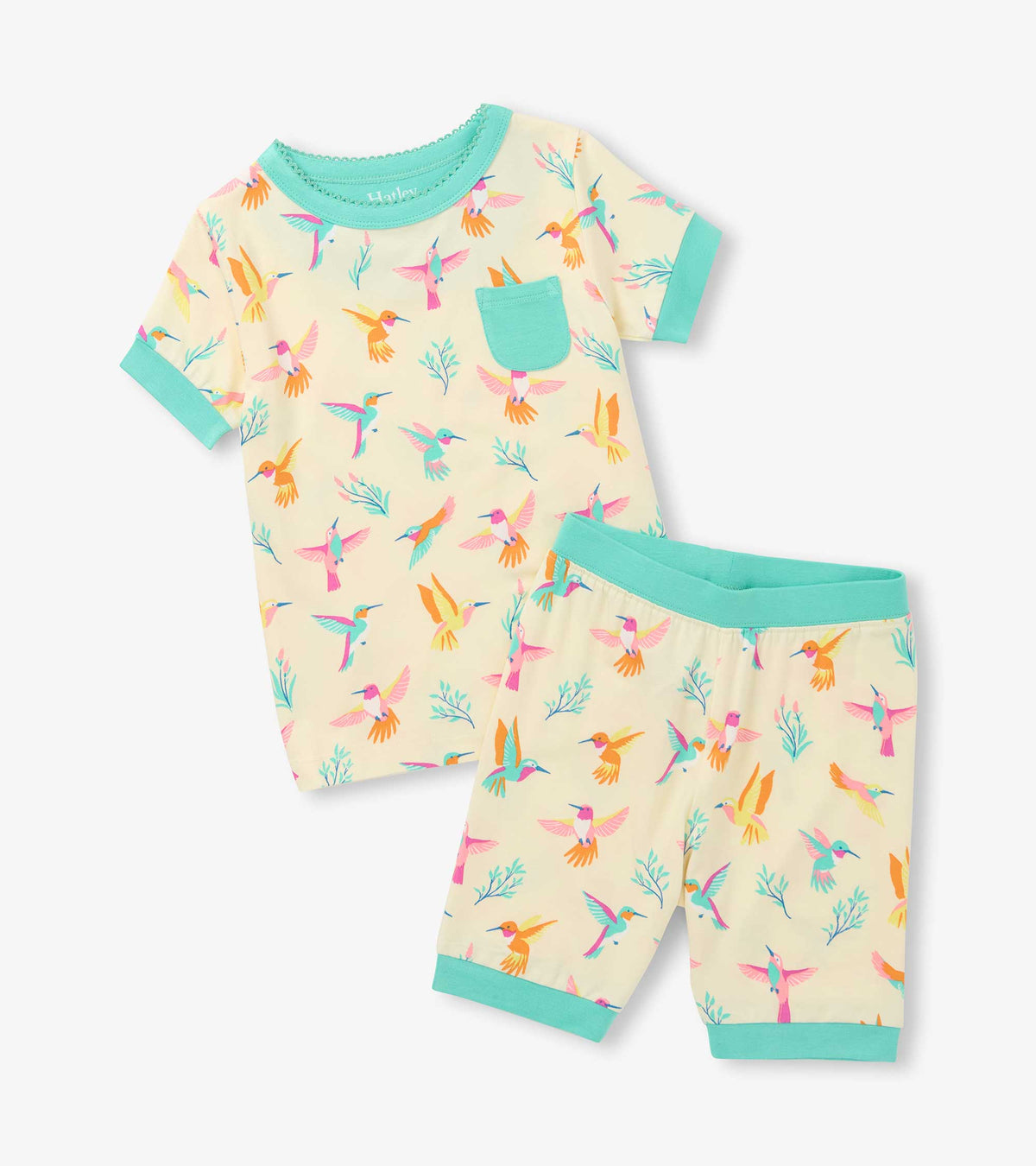 Hatley Girls Springtime Hummingbirds Bamboo Short Pajama Set