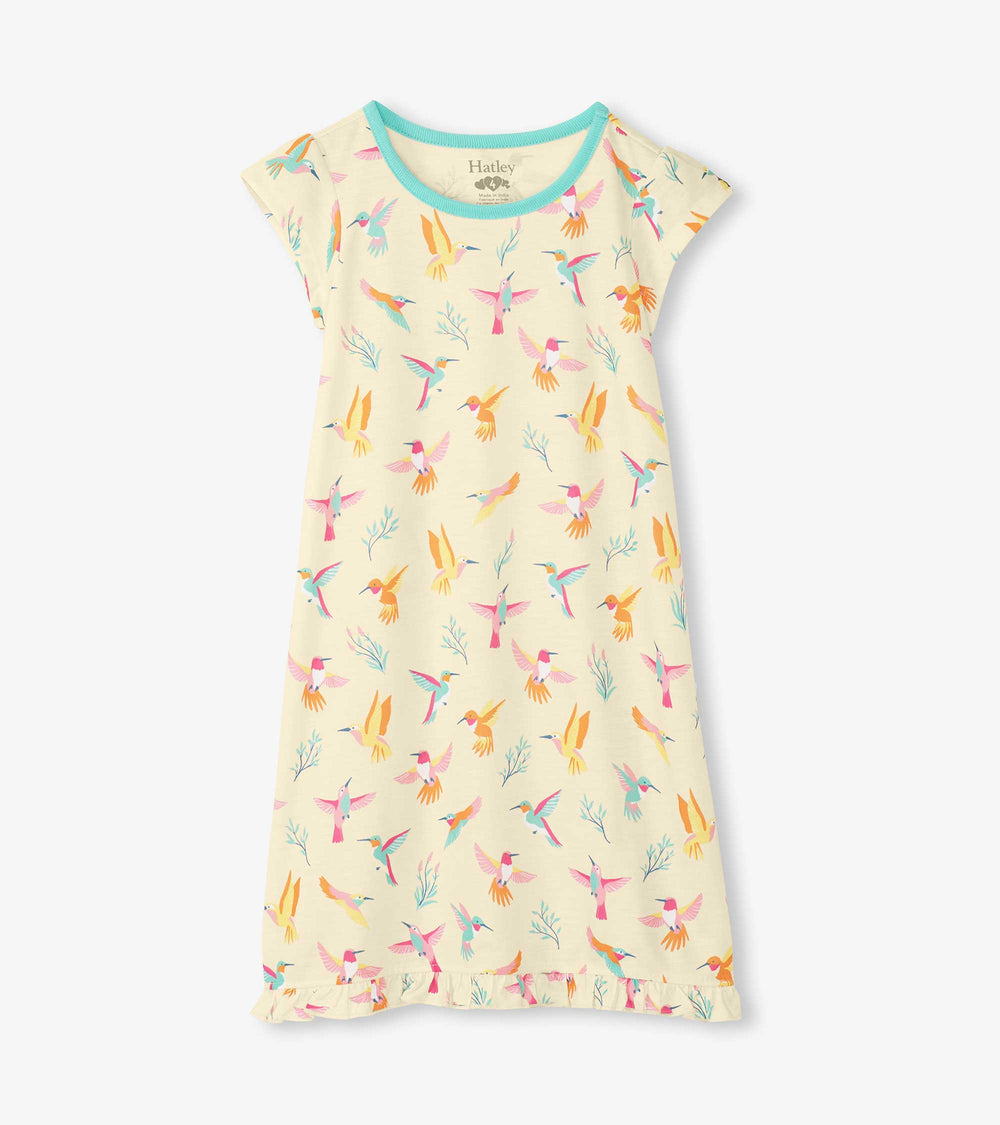 Hatley Girls Springtime Hummingbirds Ruffle Hem Nightdress