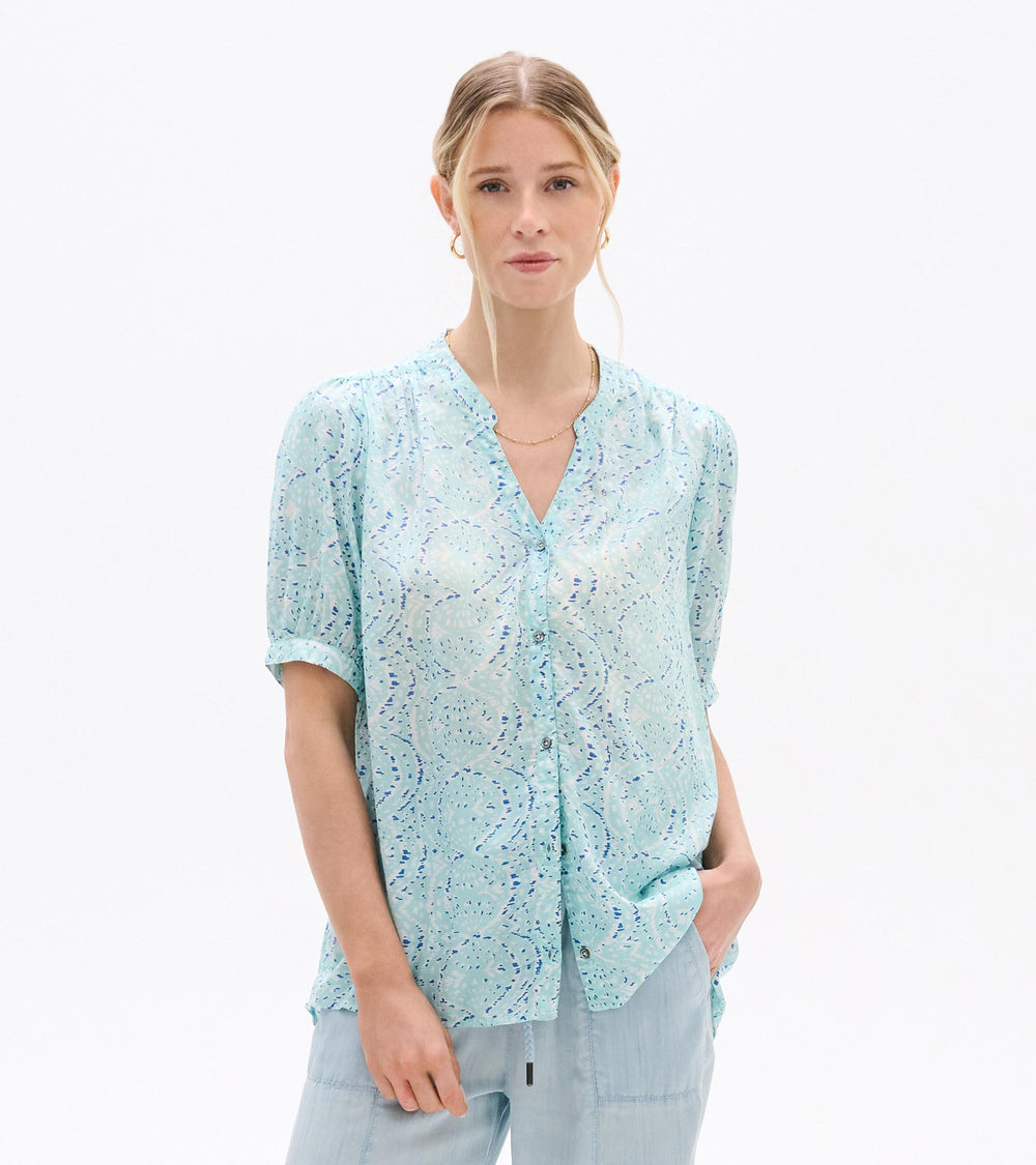 Hatley Ivy Blouse - Beach Glass Ikat