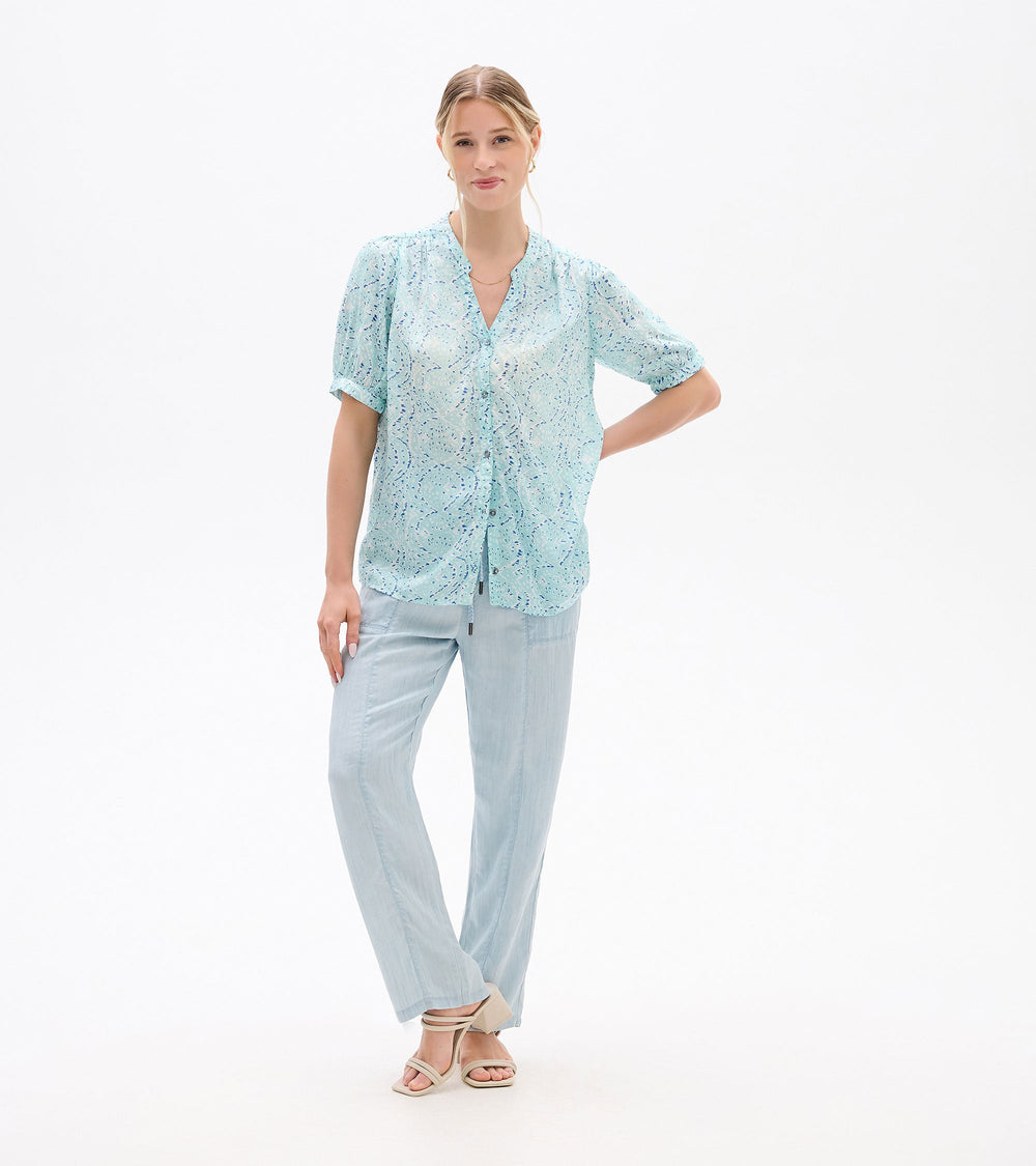 Hatley Ivy Blouse - Beach Glass Ikat