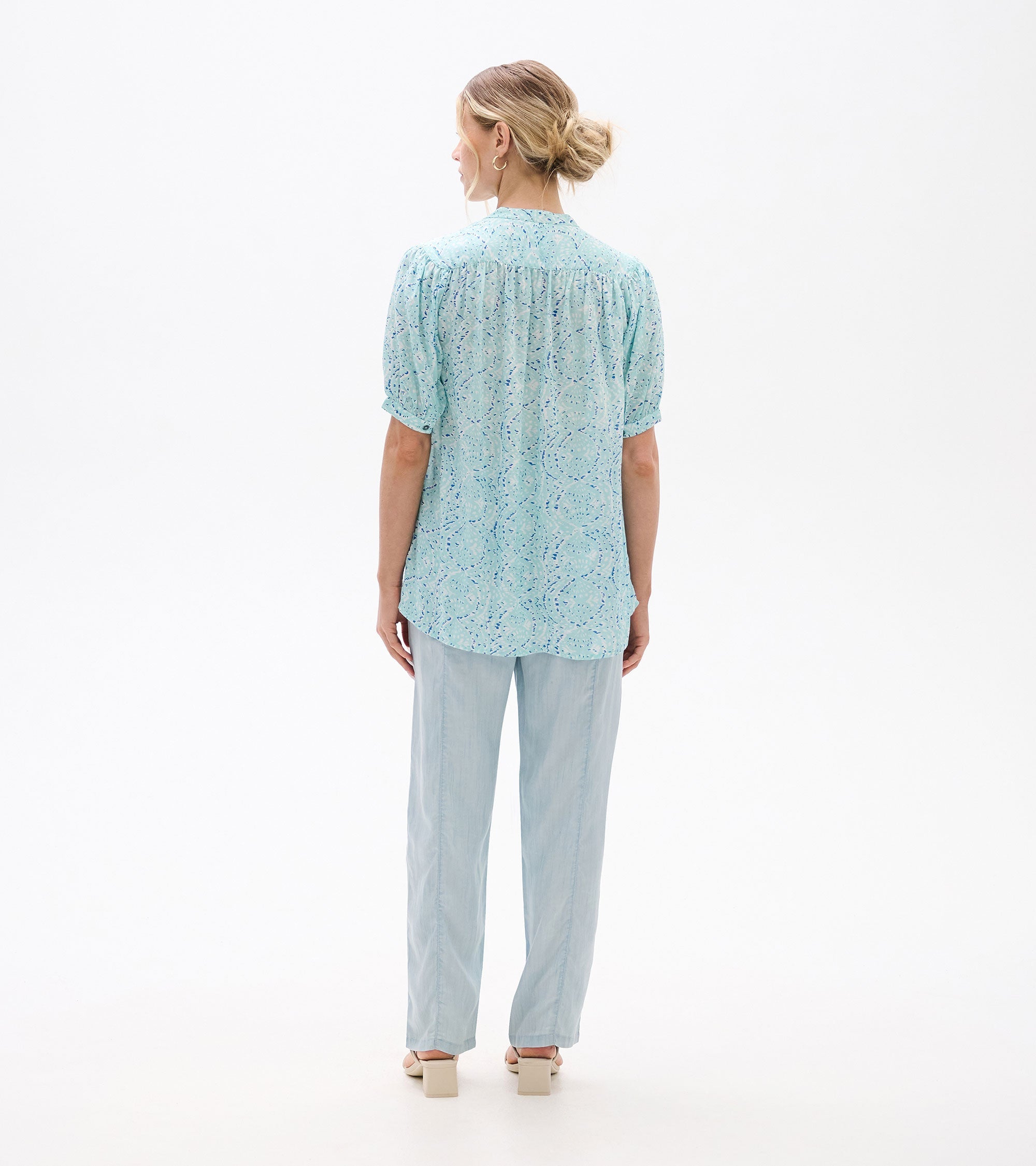 Hatley Ivy Blouse - Beach Glass Ikat