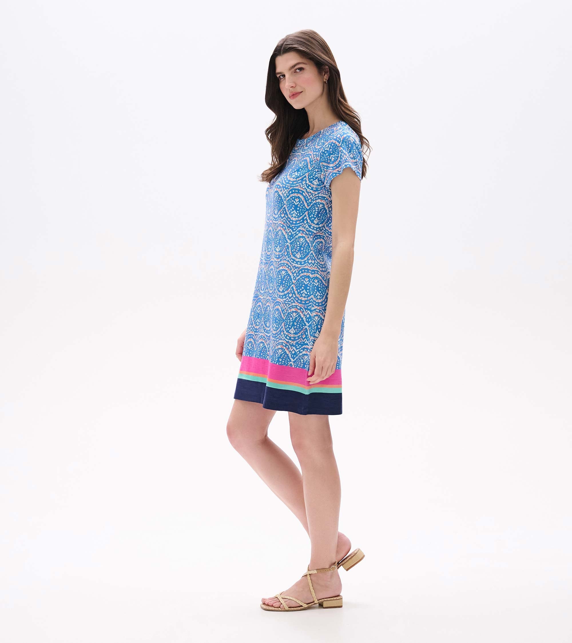Hatley Zip-Back Tee Dress - Soft Ikat