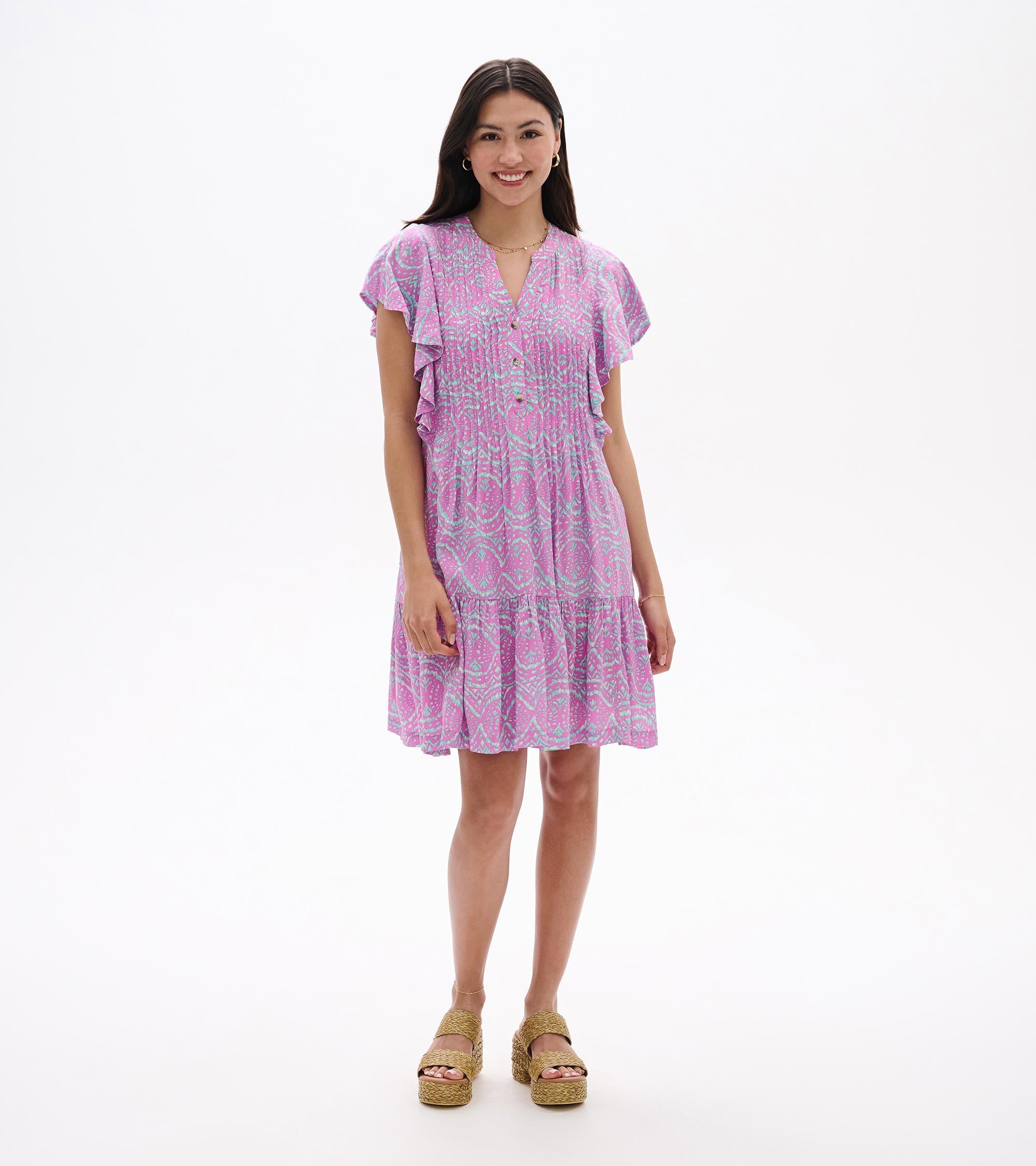 Hatley Pintuck Dress - Soft Ikat