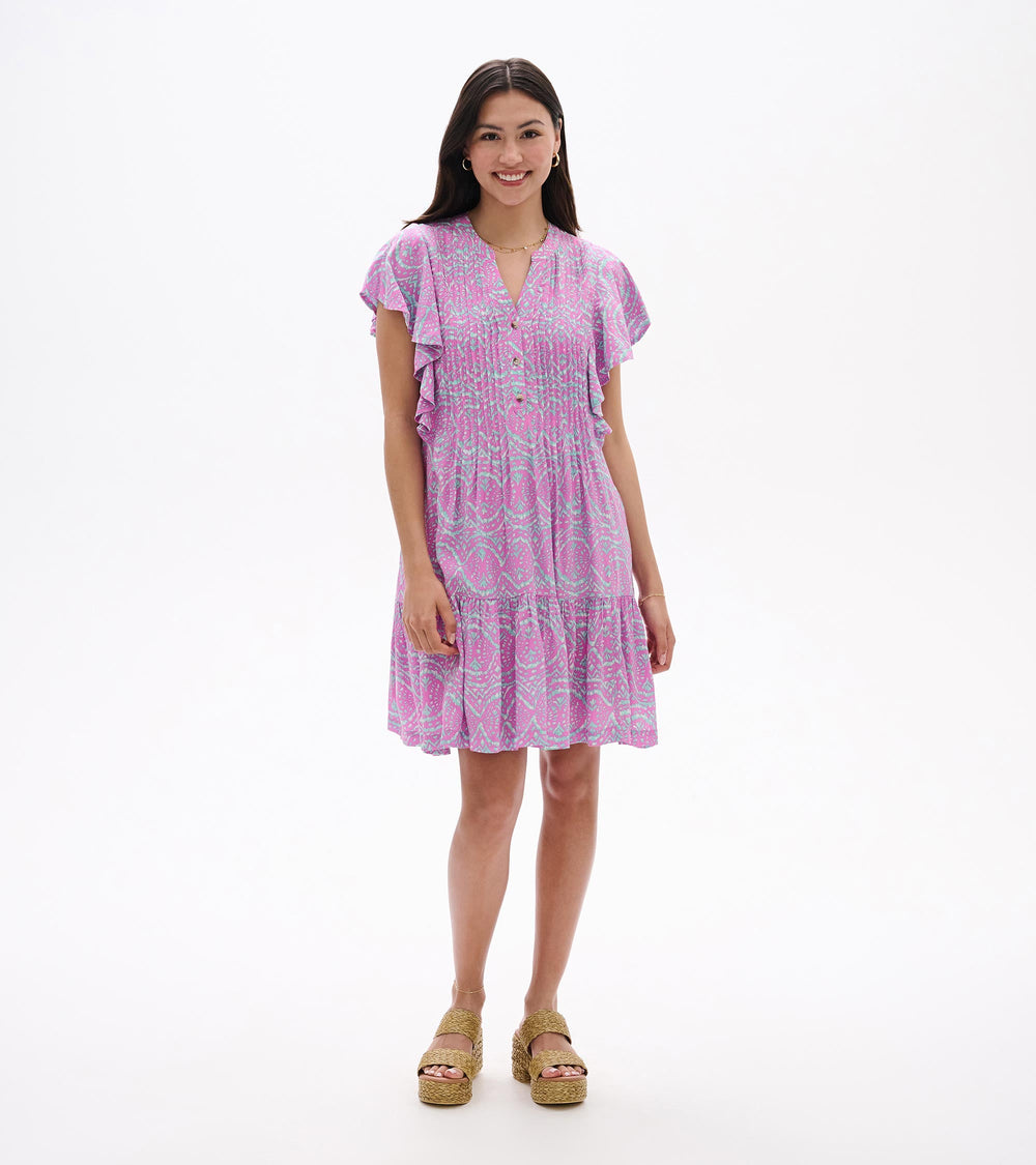 Hatley Pintuck Dress - Soft Ikat