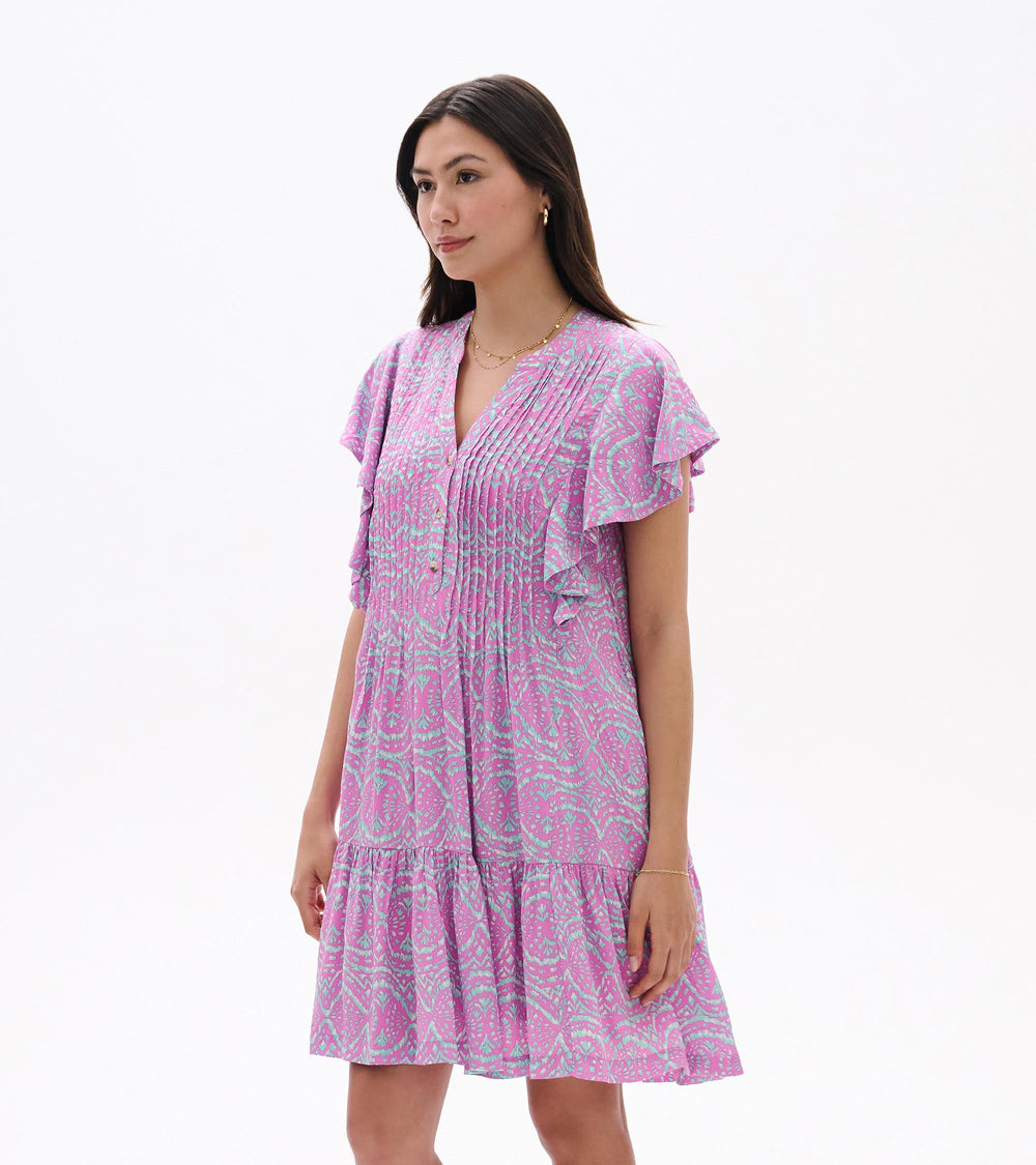 Hatley Pintuck Dress - Soft Ikat