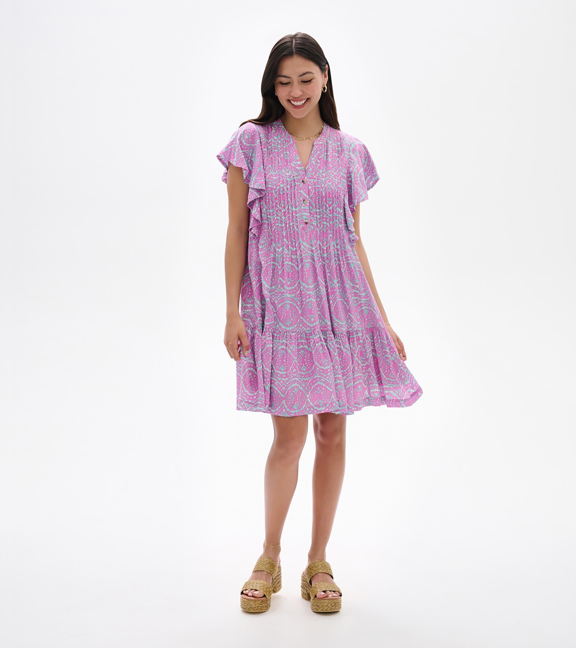Hatley Pintuck Dress - Soft Ikat