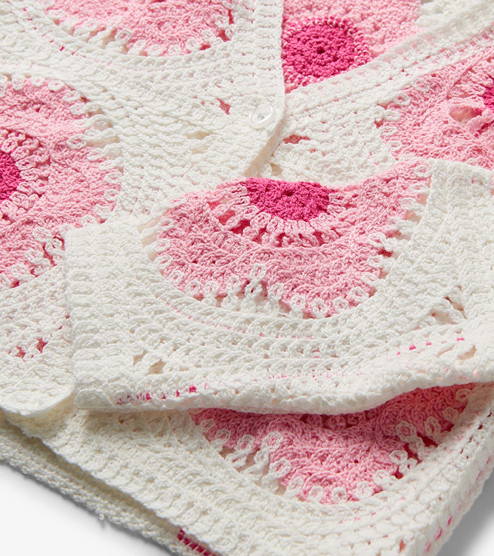 Hatley Baby & Toddler Girls Pink & Cream Flower Crochet Cardigan