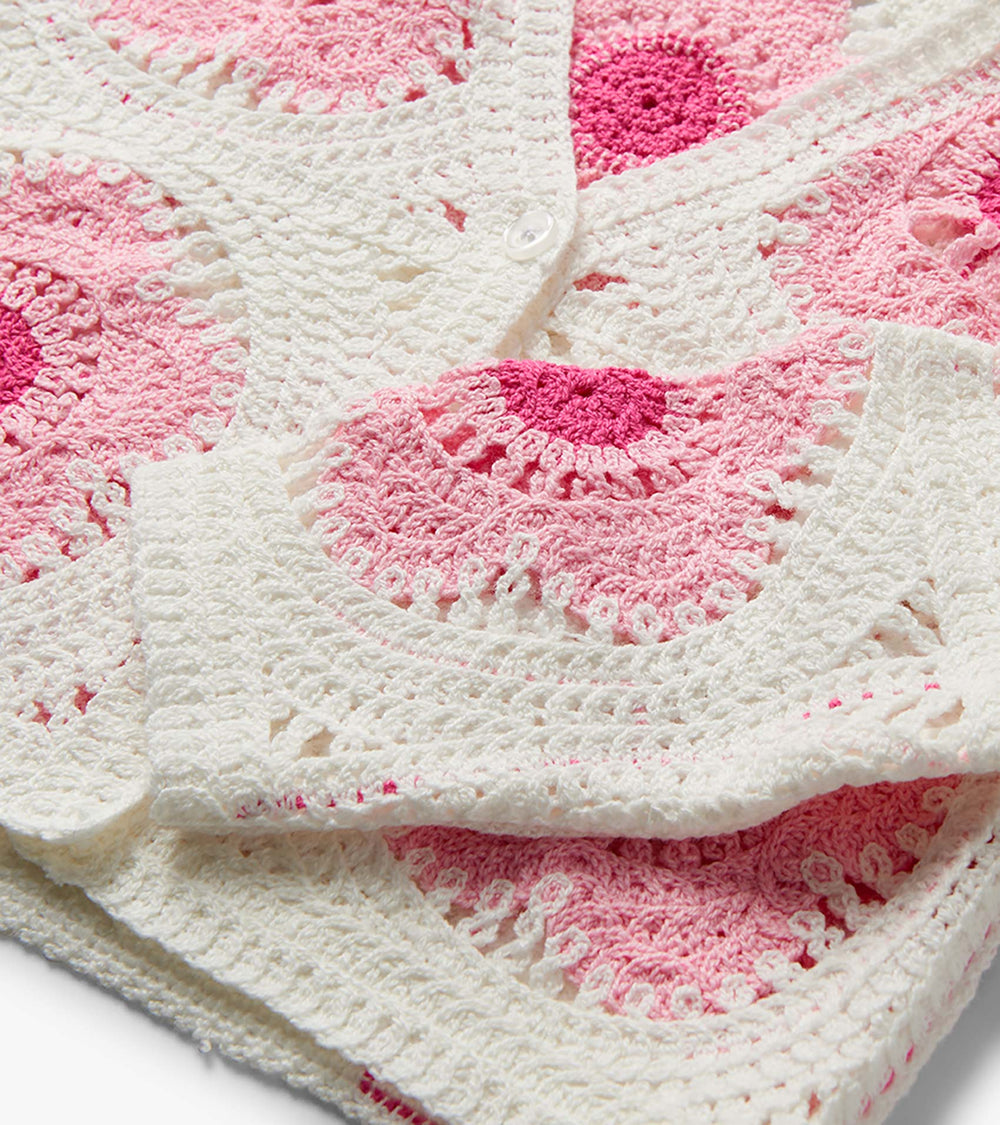 Hatley Baby & Toddler Girls Pink & Cream Flower Crochet Cardigan