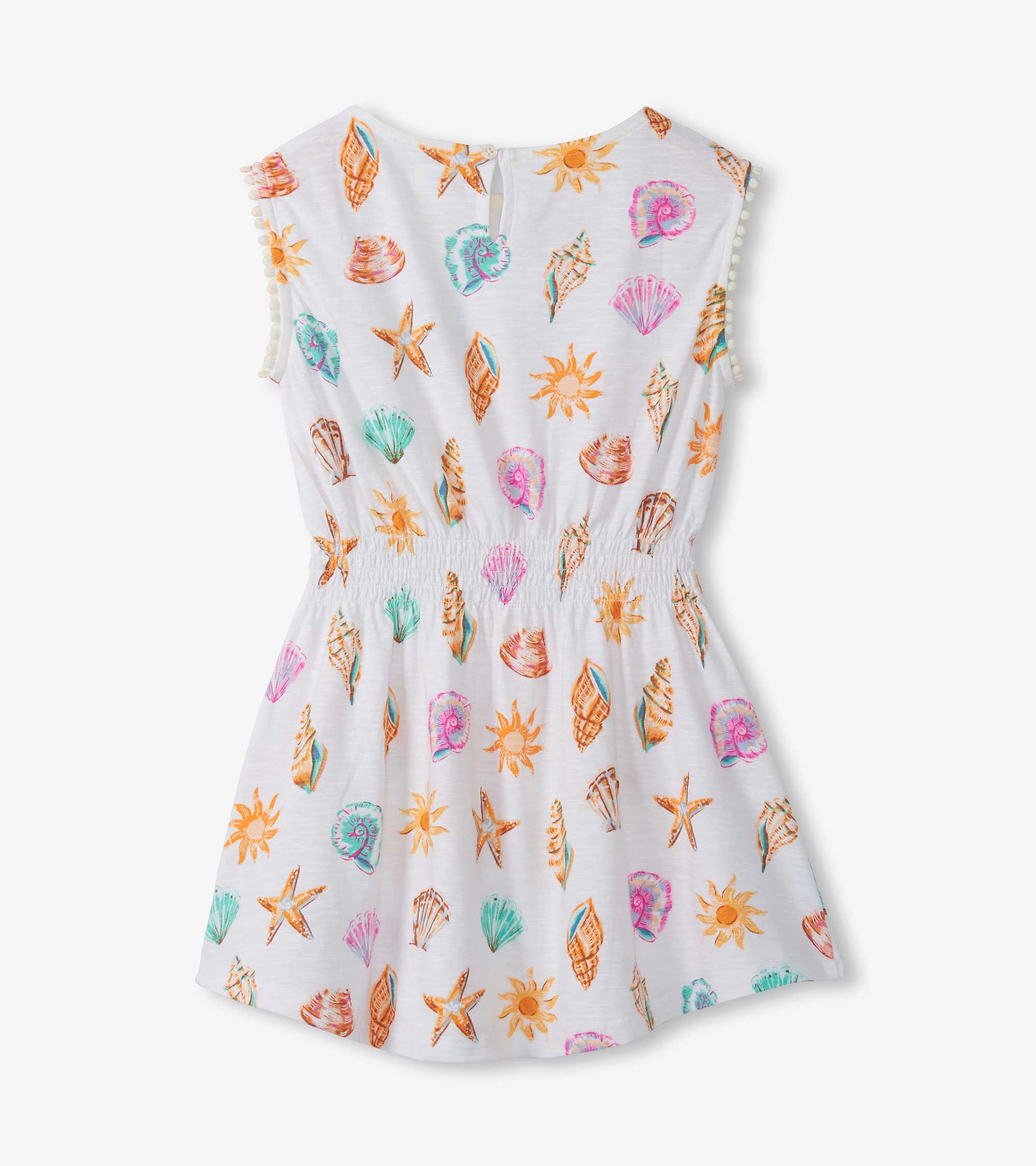 Hatley Girls Shells and Sunshine Smocked Waist Dress