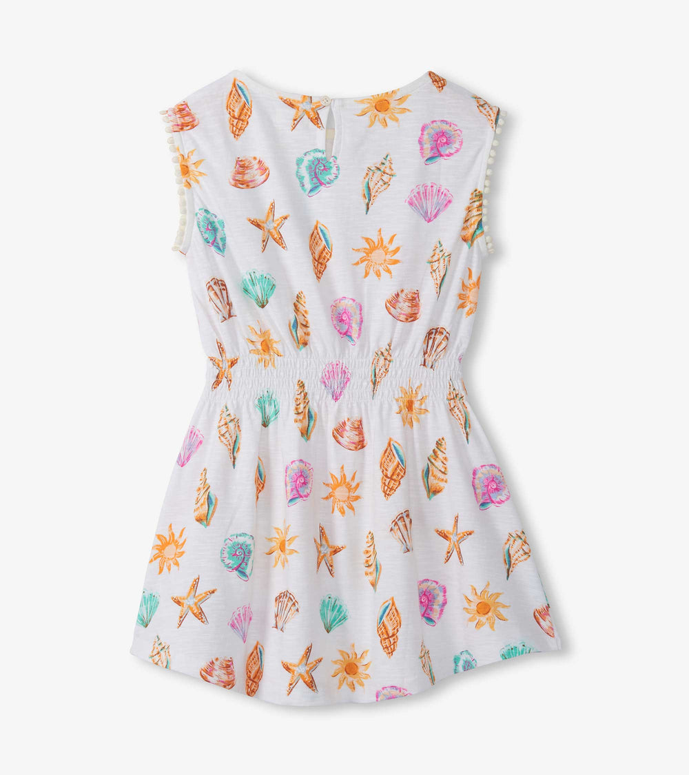 Hatley Girls Shells and Sunshine Smocked Waist Dress