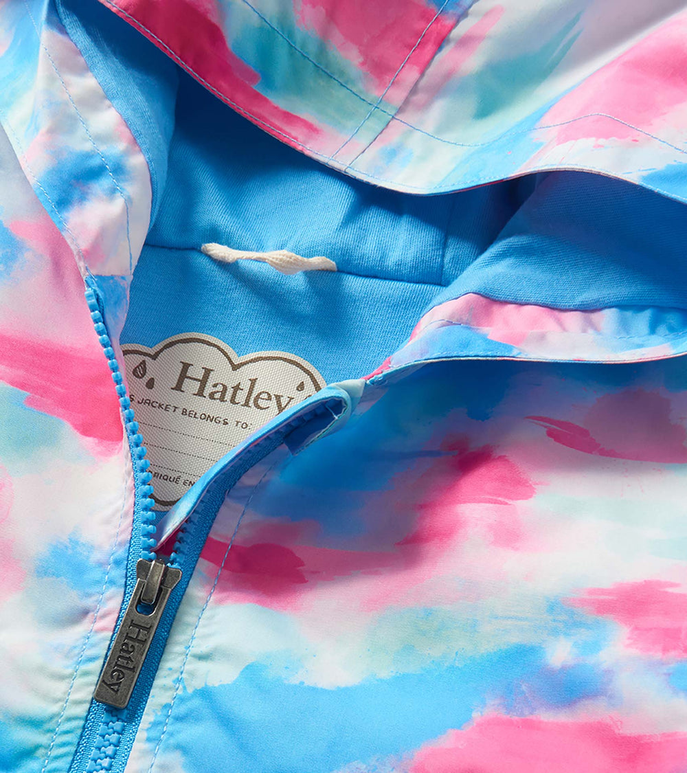 Hatley Girls Sunset Tie Dye Microfiber Rain Jacket