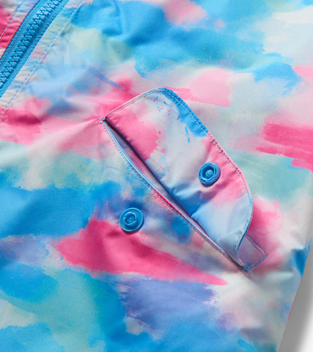 Hatley Girls Sunset Tie Dye Microfiber Rain Jacket