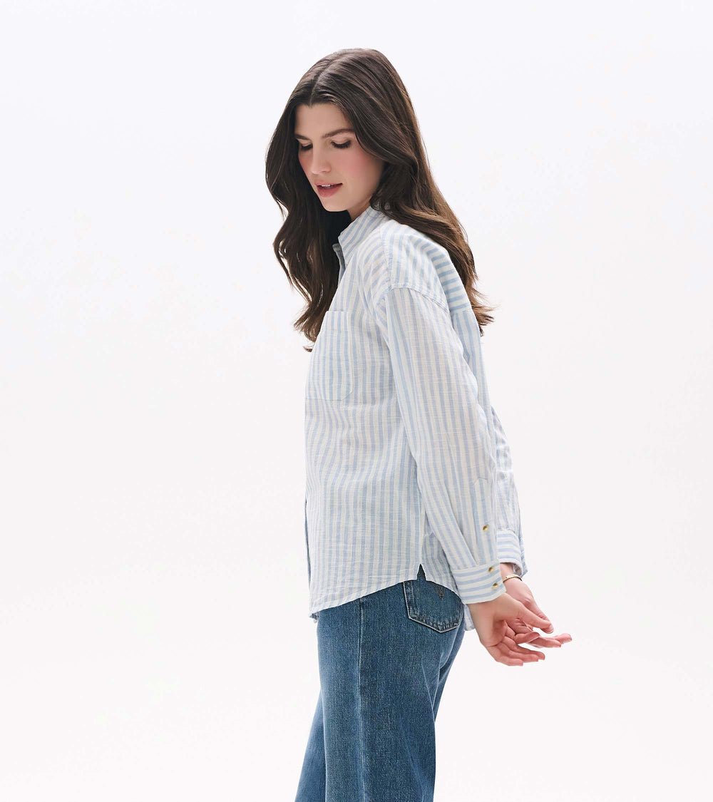 Hatley Relaxed Button Down - Cashmere Blue Stripes