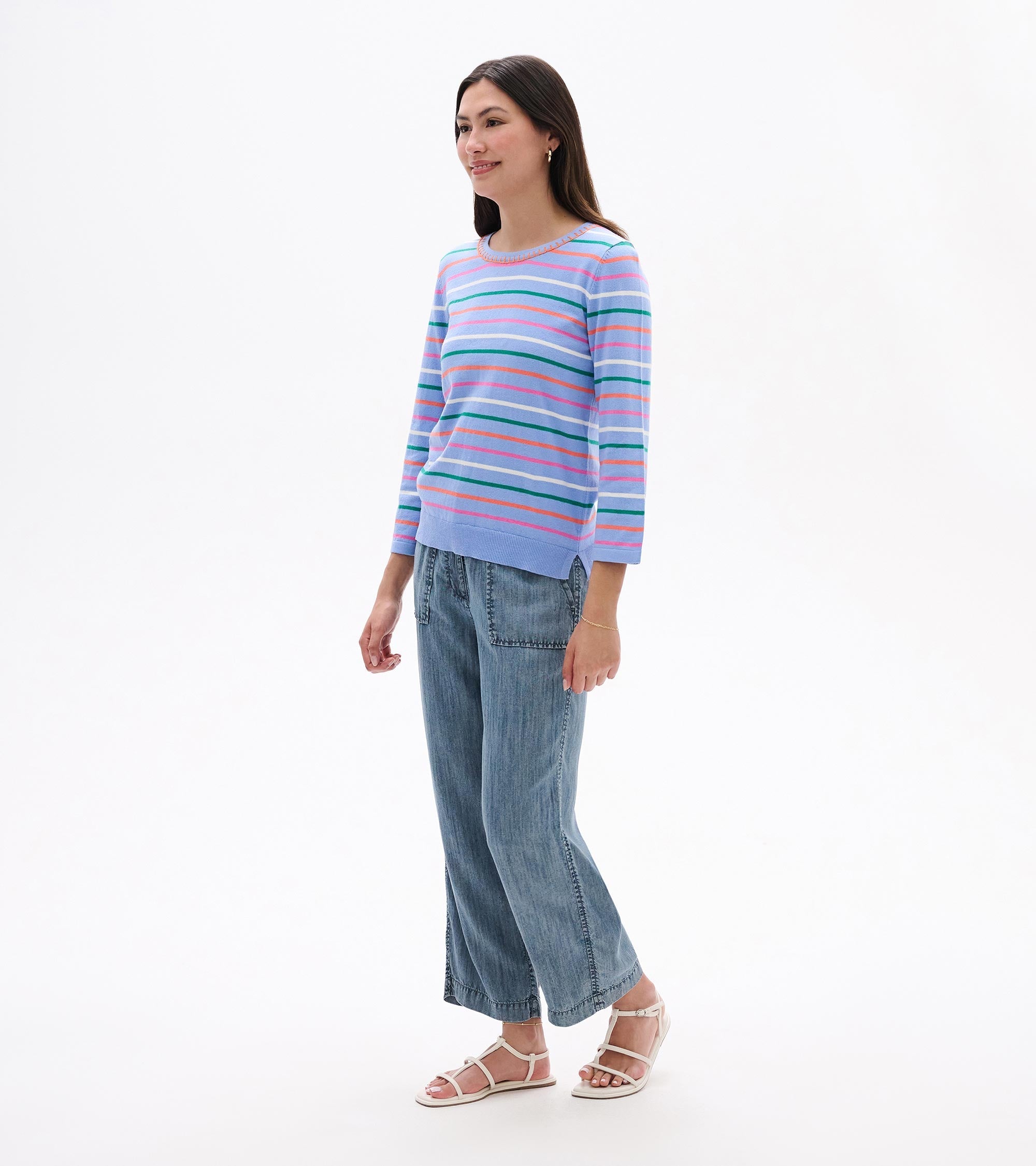 Hatley 3/4 Sleeve Knit Top - Summer Stripes