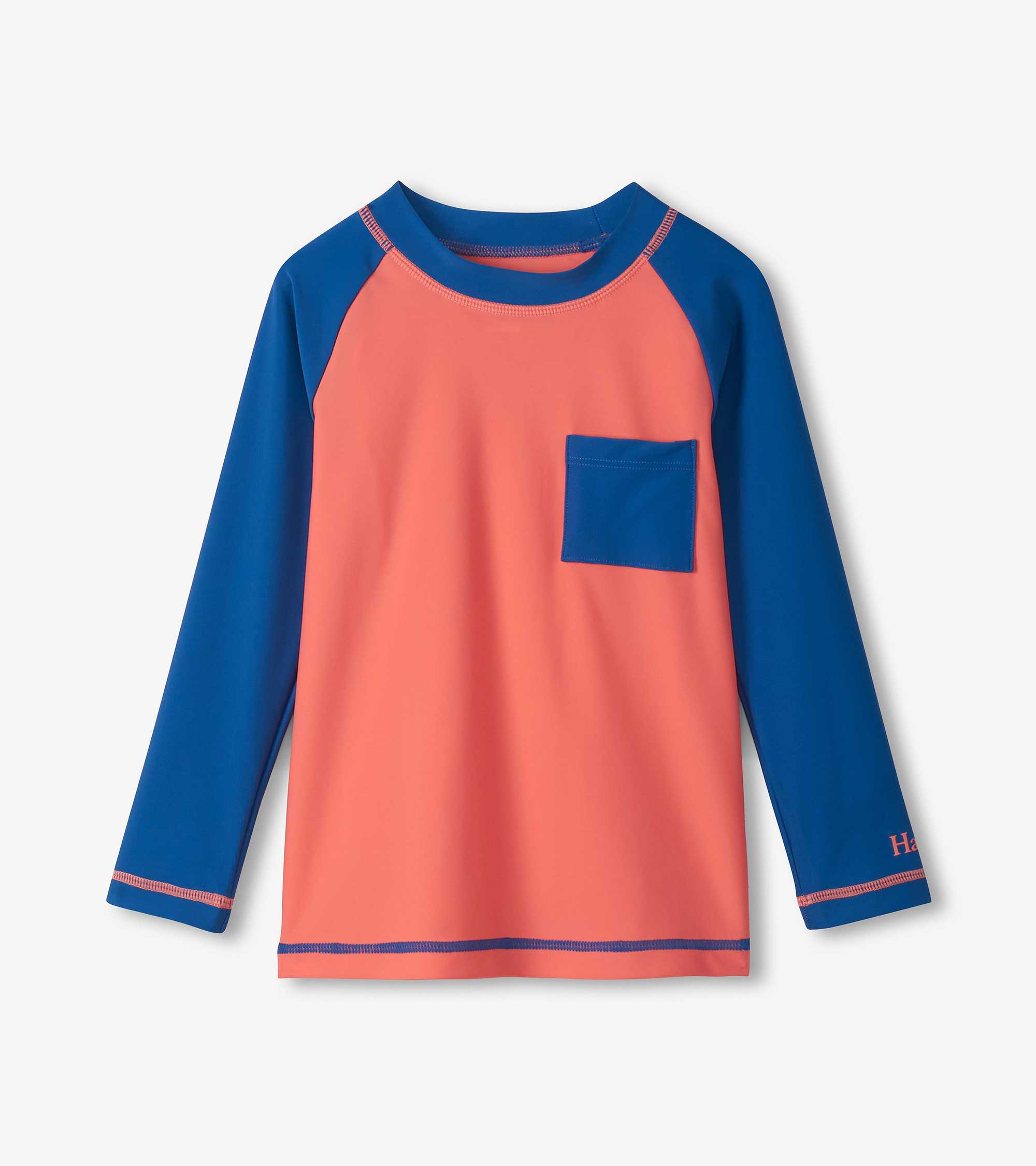 Hatley Boys Coral & Navy Long Sleeve Rashguard
