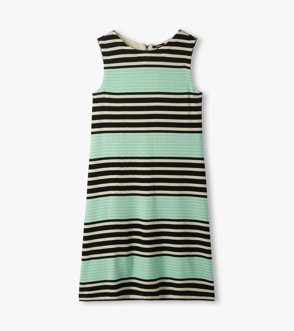 Hatley Sofia Dress - Black Colorblock Stripes