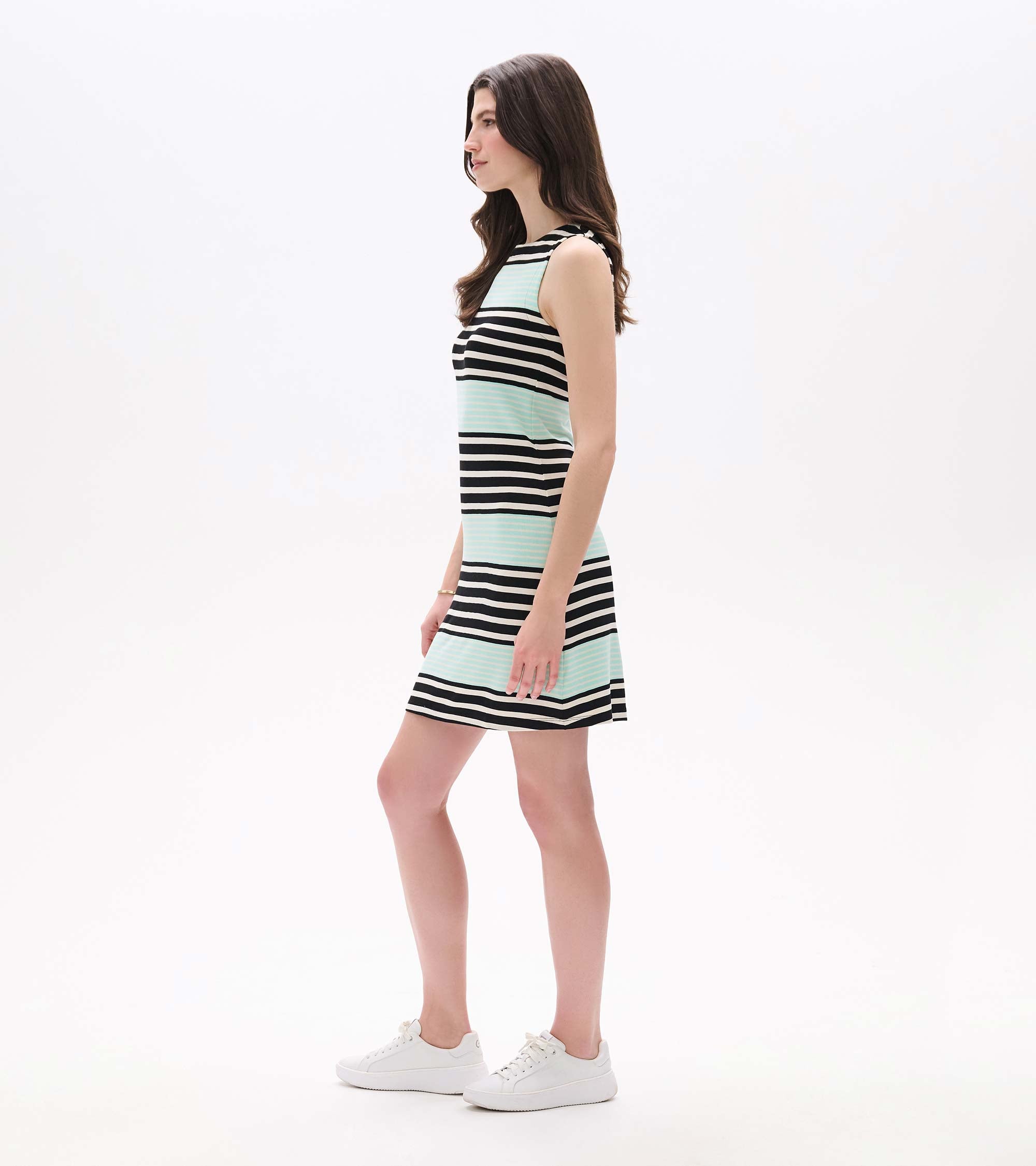 Hatley Sofia Dress - Black Colorblock Stripes