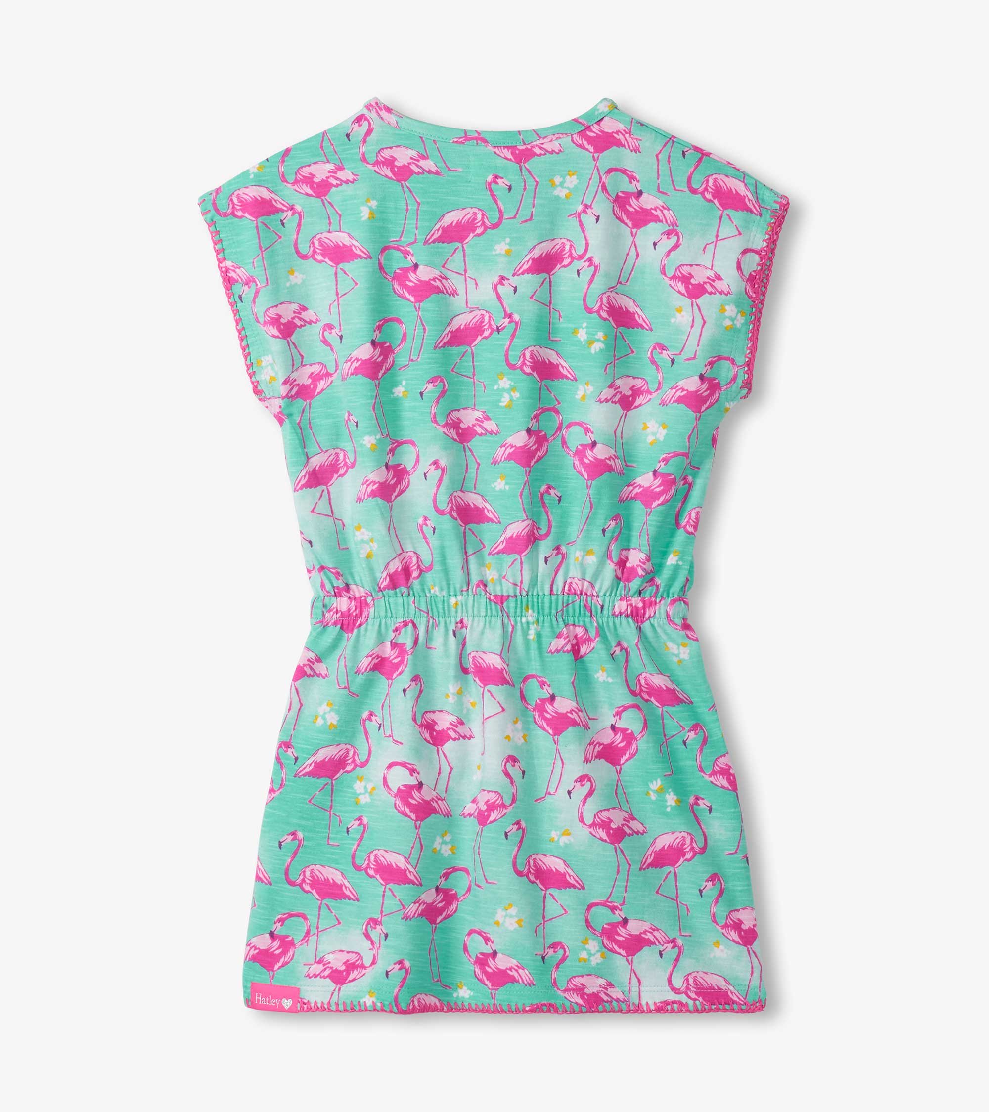 Hatley Girls Whimsical Flamingos Cinched Waist Dress