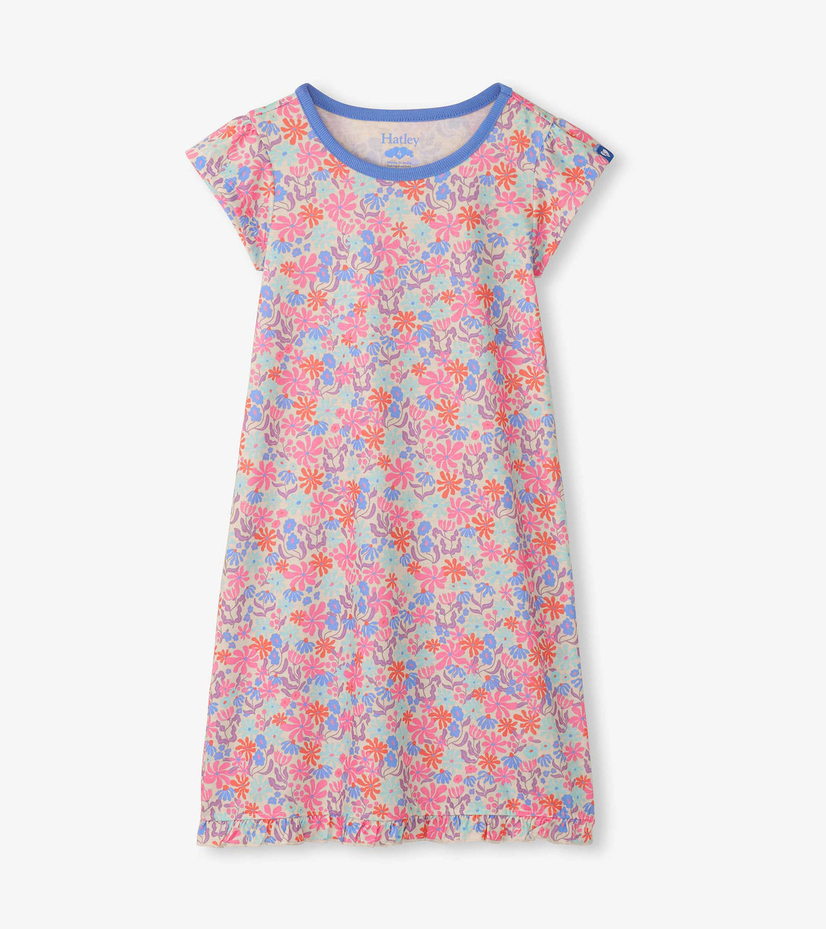 Hatley Girls Whimsical Flowers Ruffle Hem Nightdress